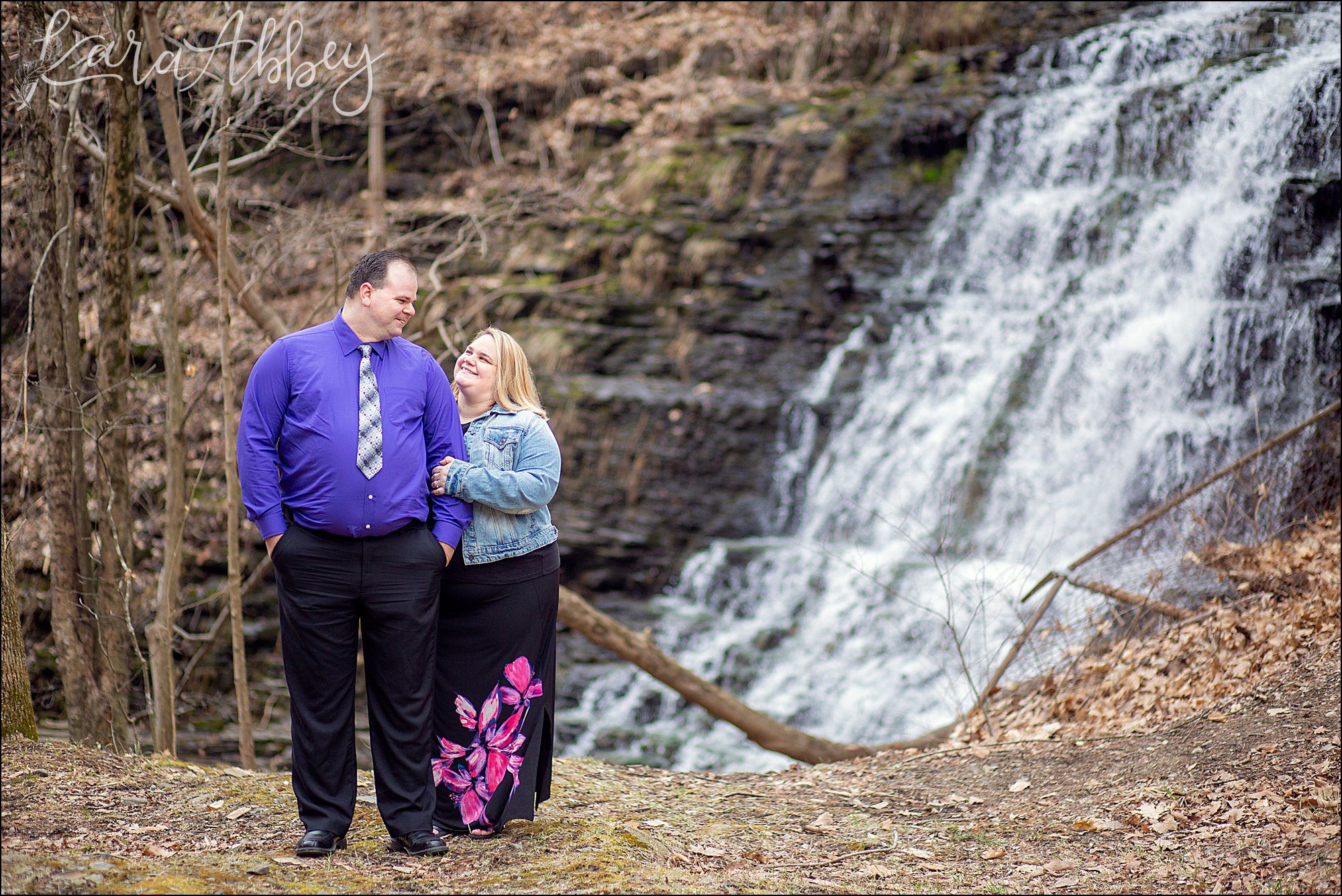Spring Waterfall Engagement Photography
