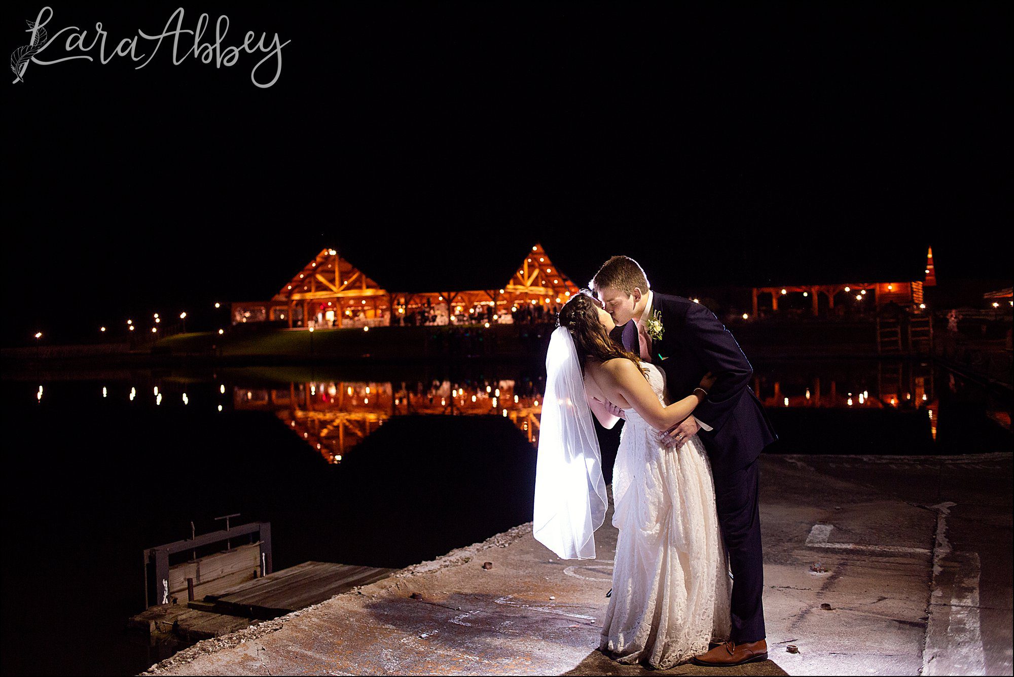 End of Night Bride & Groom Portrait at The Gathering Place
