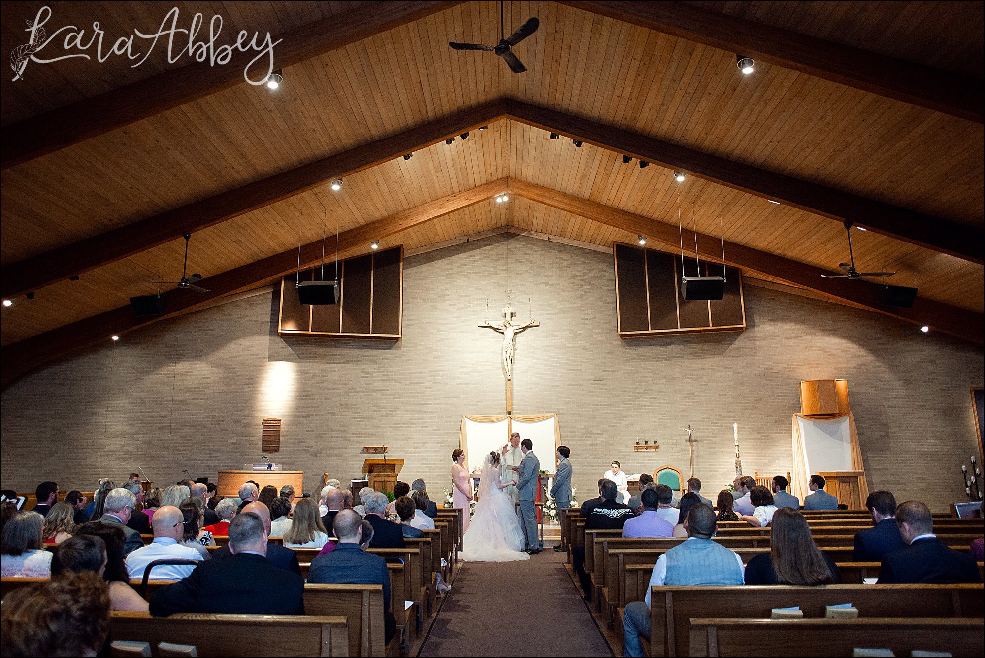 Pink Spring Wedding Ceremony at St. Elizabeth Ann Seton Church in Irwin, PA