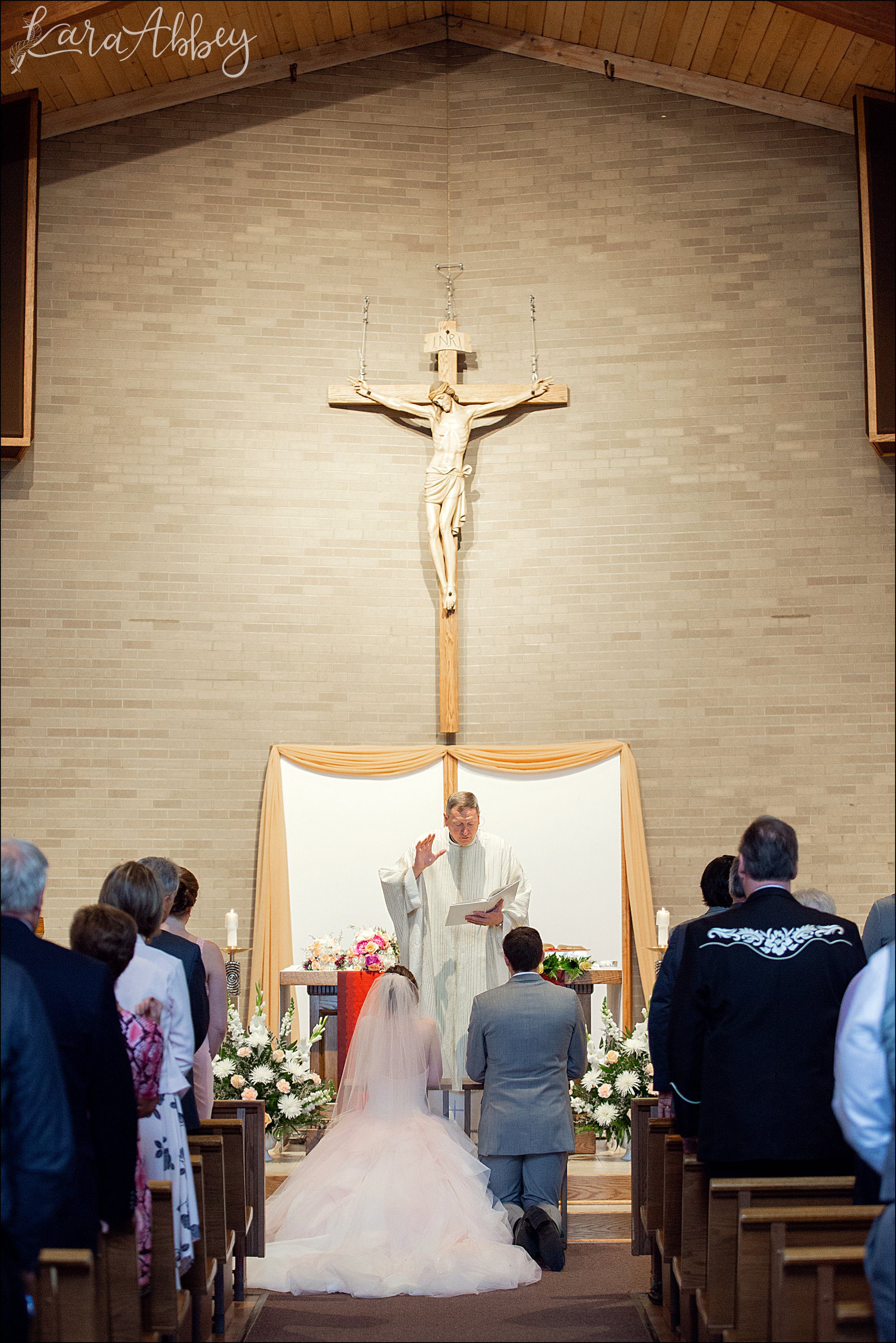 Pink Spring Wedding Ceremony at St. Elizabeth Ann Seton Church in Irwin, PA