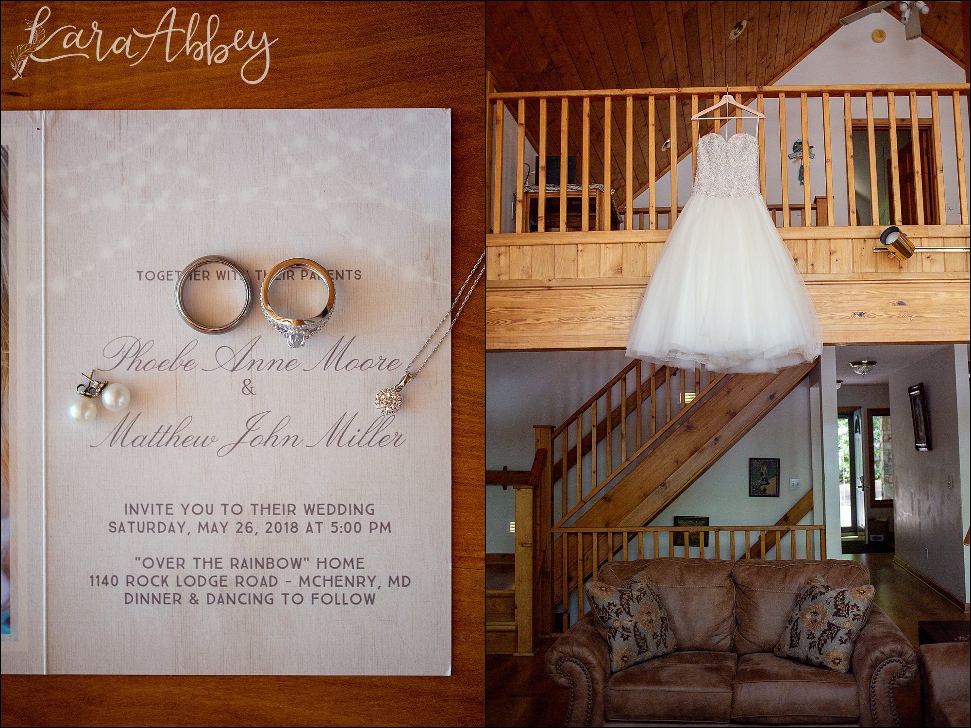 Bridal Details at Over The Rainbow Rental Home in Deep Creek Lake, MD