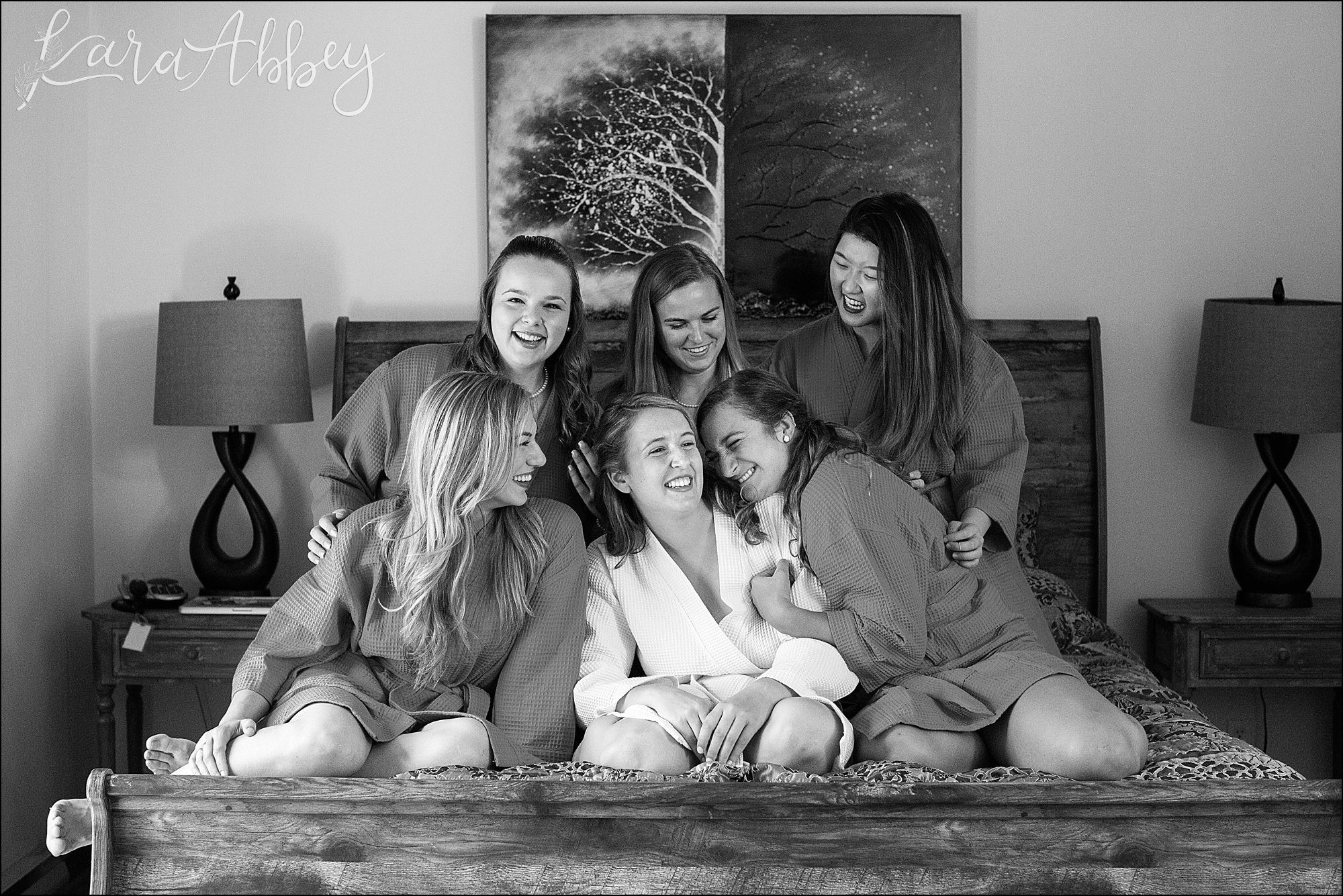 Bride & her Bridesmaids at Over The Rainbow Rental Home in Deep Creek Lake, MD