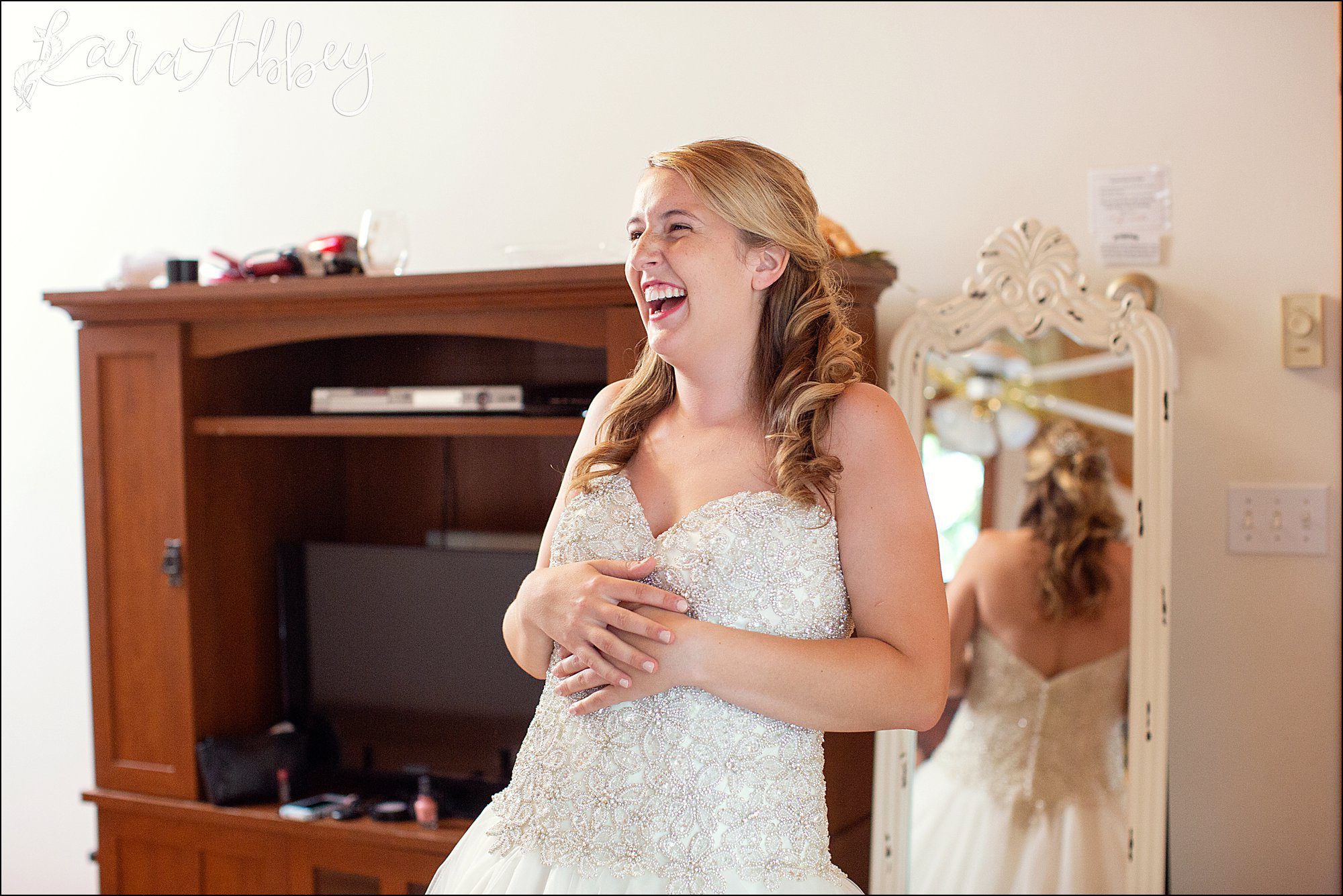 Happy Bride Getting Ready at Deep Creek Lake, MD