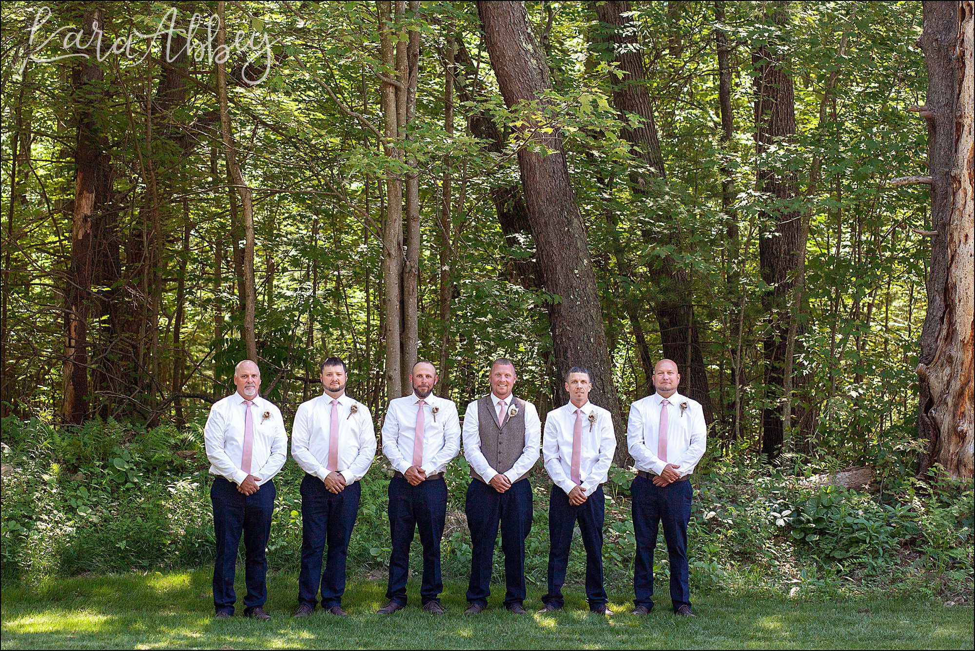 Rustic Elegant Outdoor Summer Wedding on Private Property in PA - Groomsmen Portraits