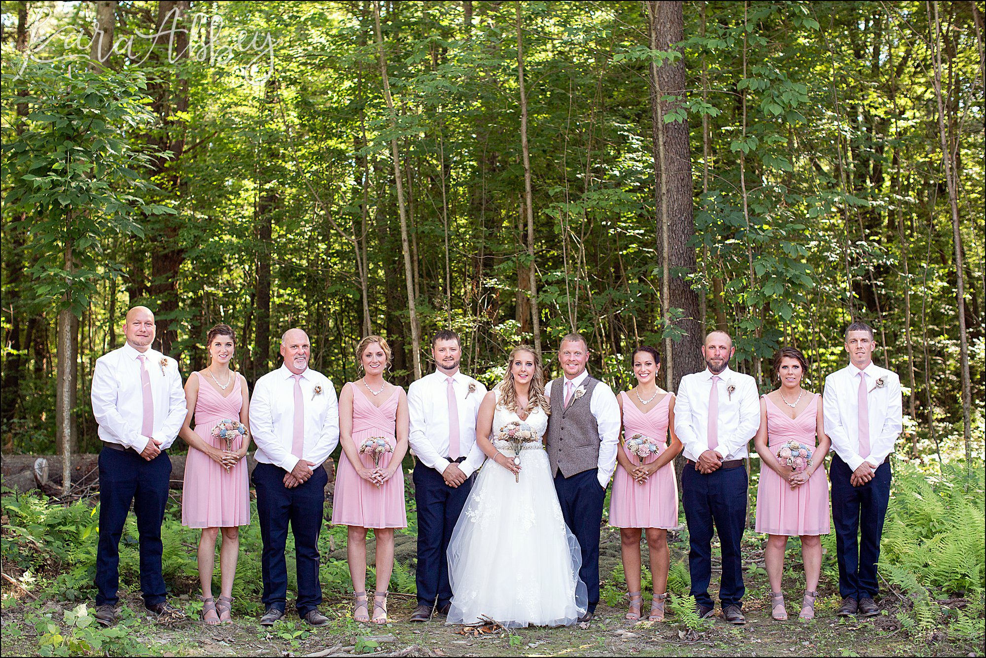 Rustic Elegant Outdoor Summer Wedding on Private Property in PA - Bridal Party Portraits