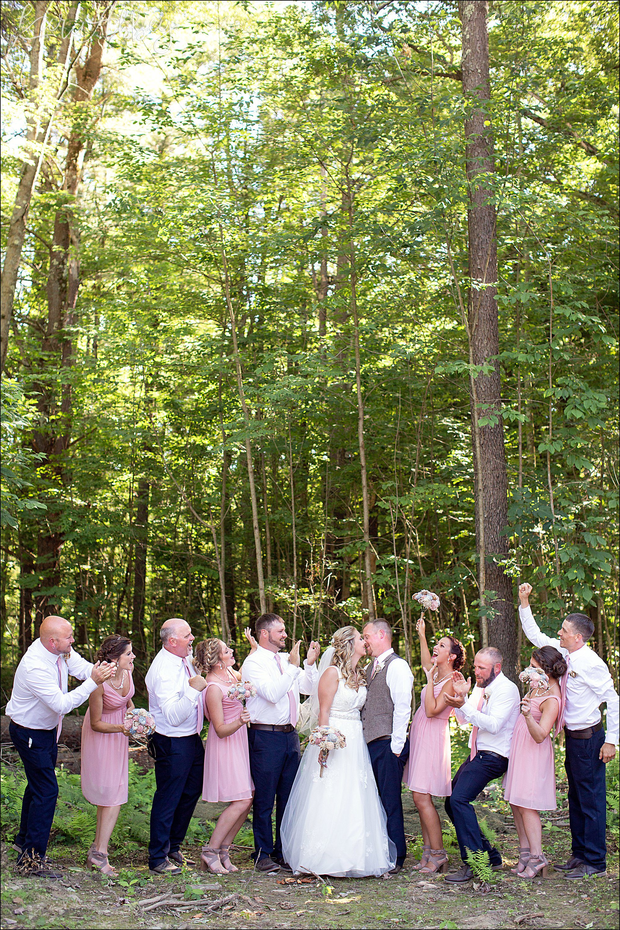 Rustic Elegant Outdoor Summer Wedding on Private Property in PA - Bridal Party Portraits