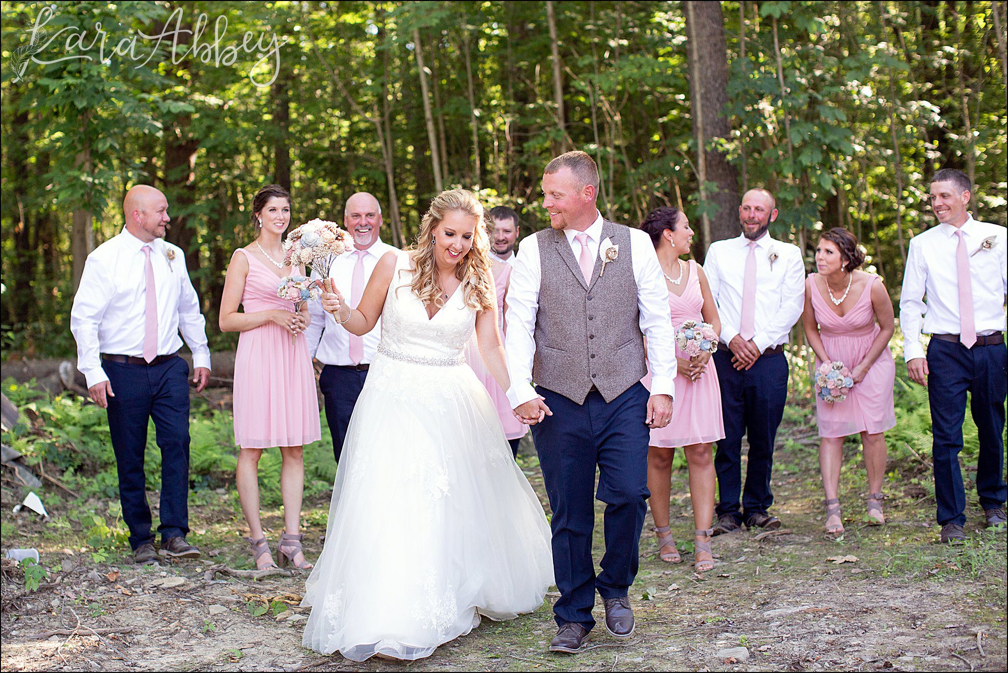 Rustic Elegant Outdoor Summer Wedding on Private Property in PA - Bridal Party Portraits