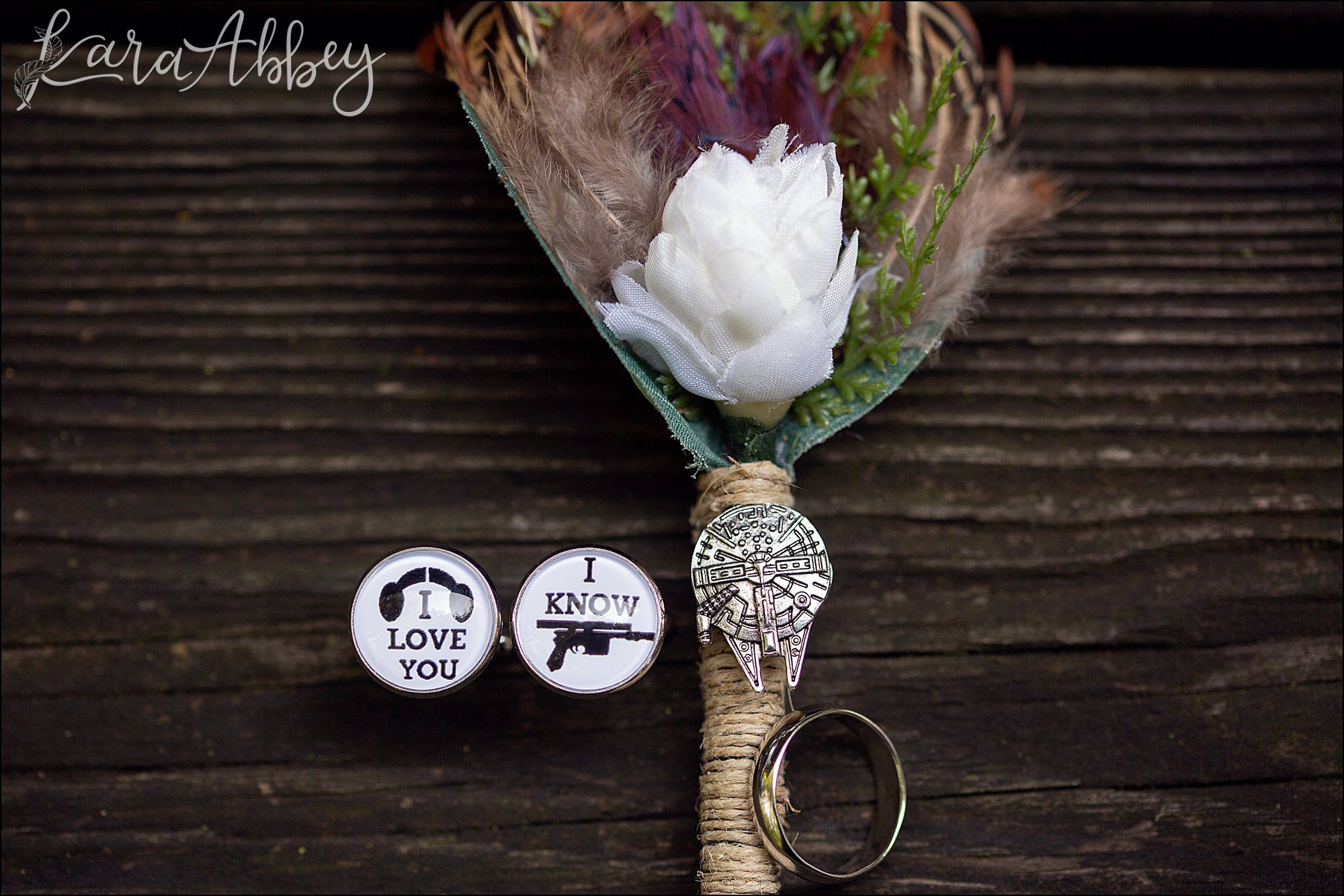 Rich Summer Wedding at Bell's Banquets in Mt. Pleasant, PA - Star Wars Cufflinks