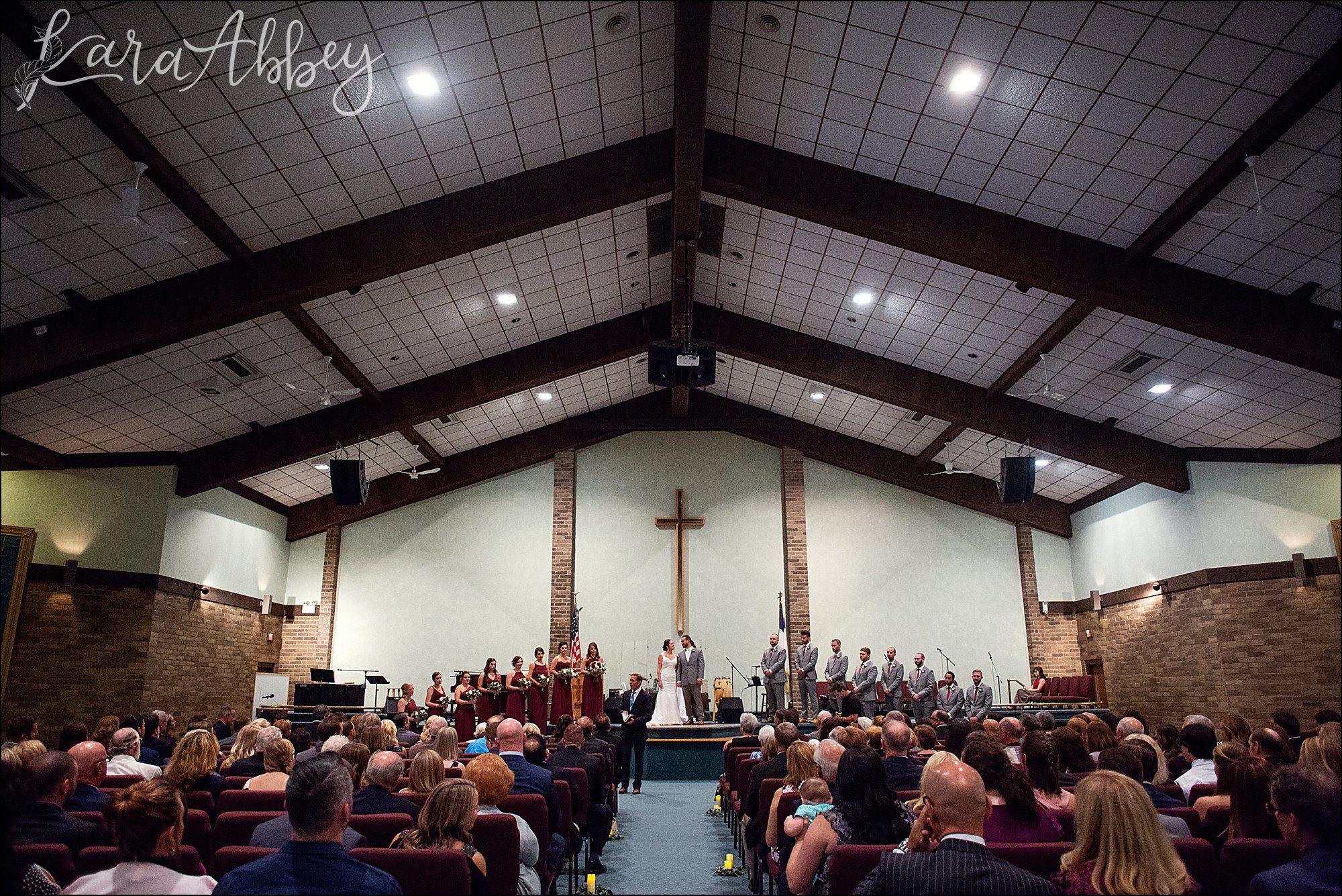 Rainy Summer Wedding Ceremony at Living Word Congregational Church in Jeannette, PA