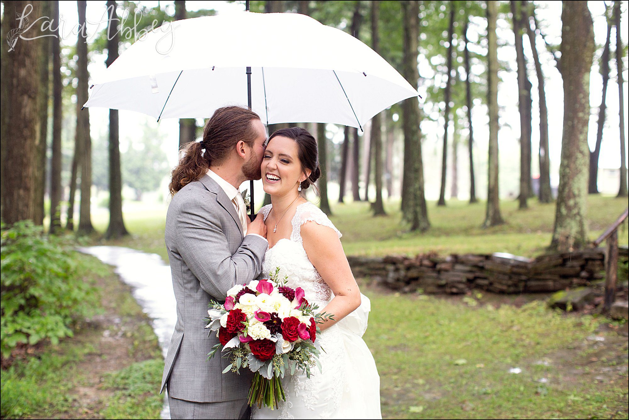 Rainy Summer Wedding Portraits at Bushy Run Battlefield in Jeannette, PA