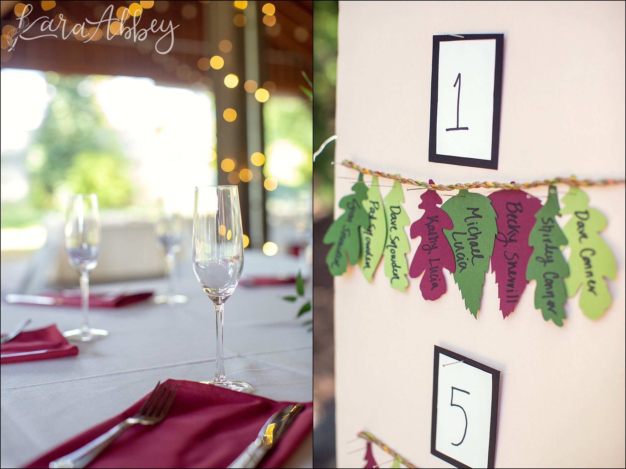 Succop Nature Park Wedding Outdoors in the Fall in Butler PA - Reception Details
