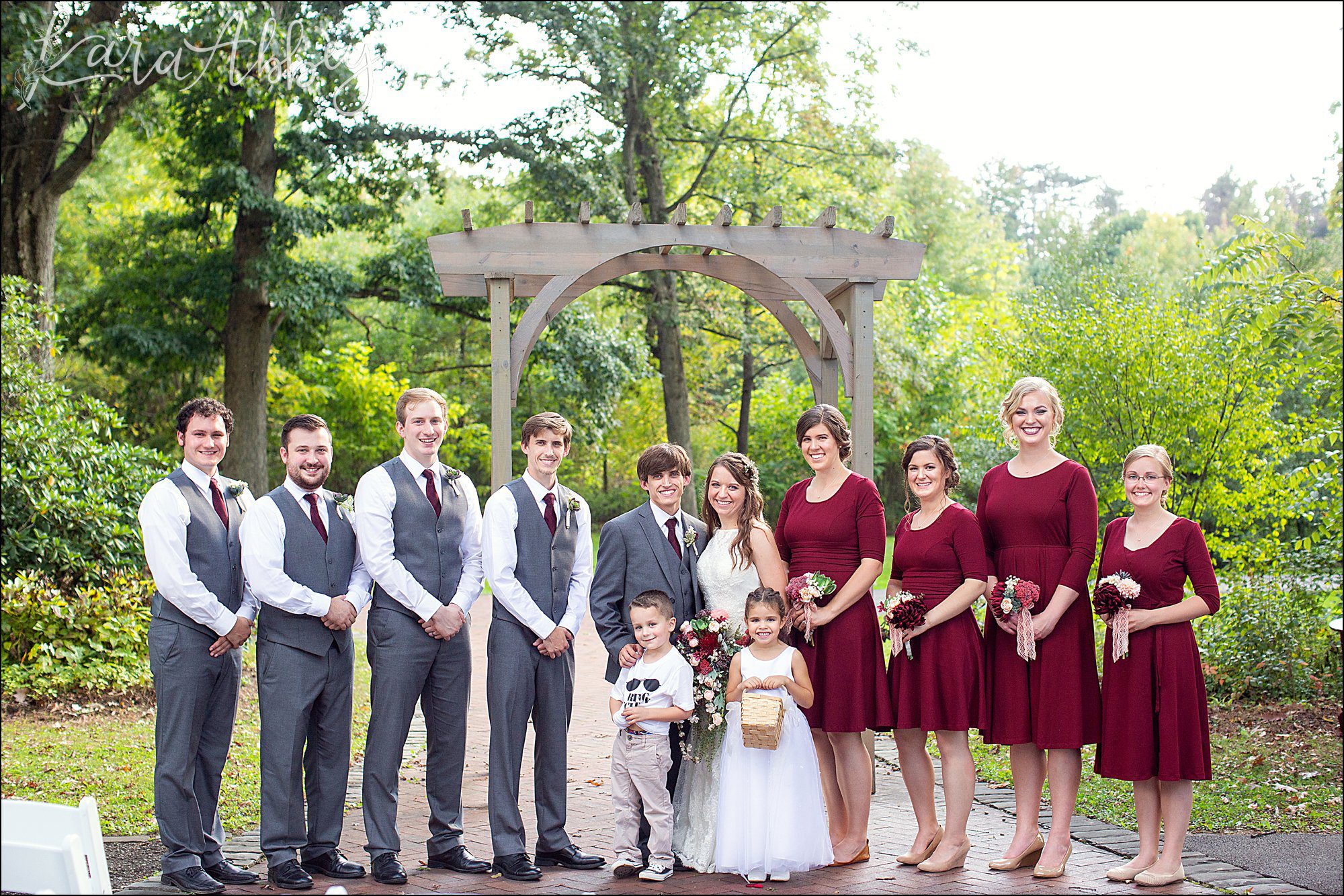 Succop Nature Park Wedding Outdoors in the Fall in Butler PA - Bridal Party Portraits