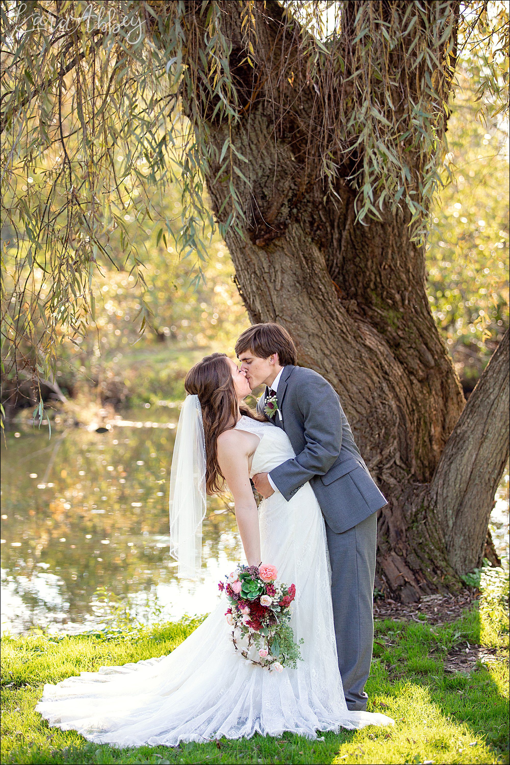 Succop Nature Park Wedding Outdoors in the Fall in Butler PA - Bride & Groom Portraits