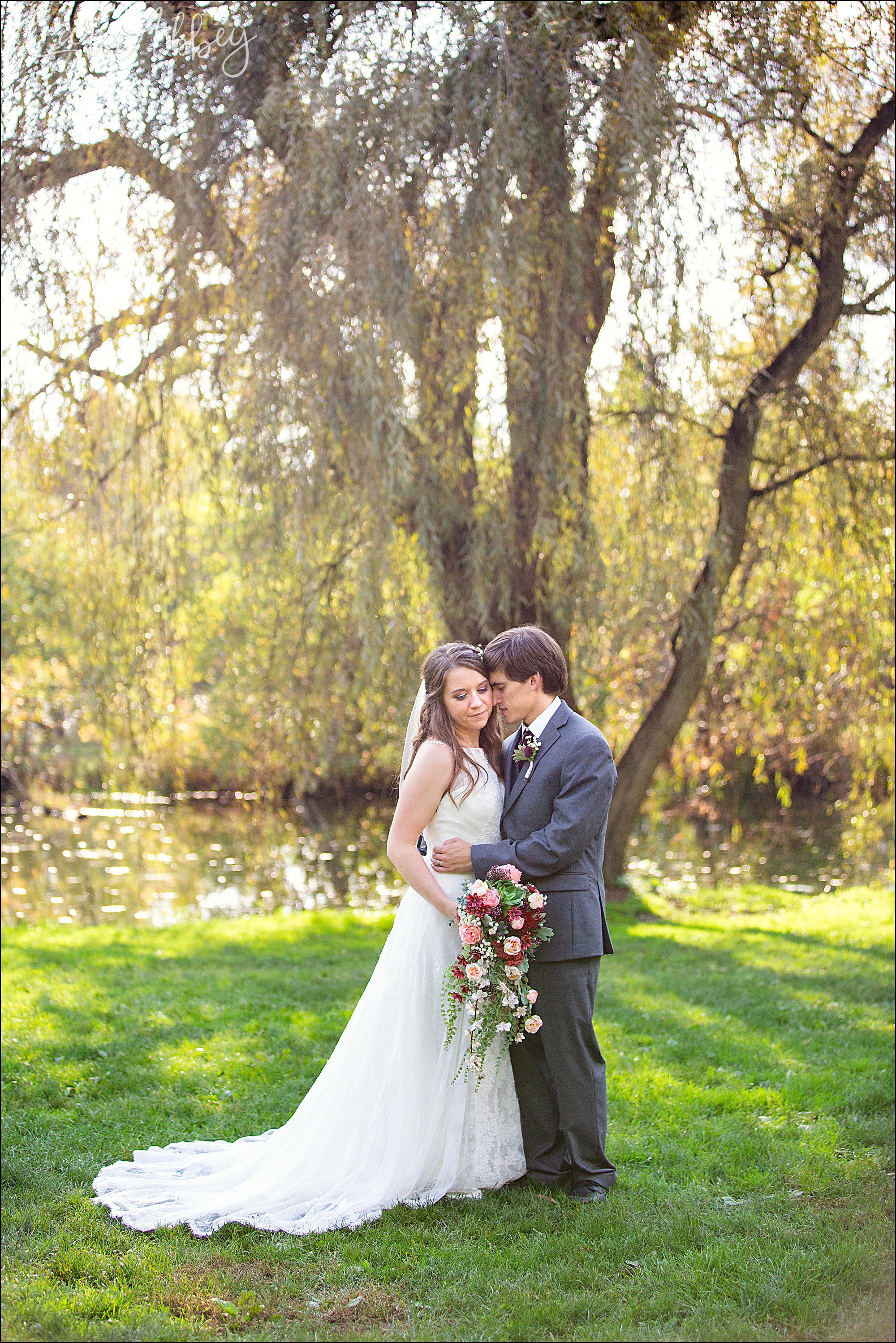 Succop Nature Park Wedding Outdoors in the Fall in Butler PA - Bride & Groom Portraits