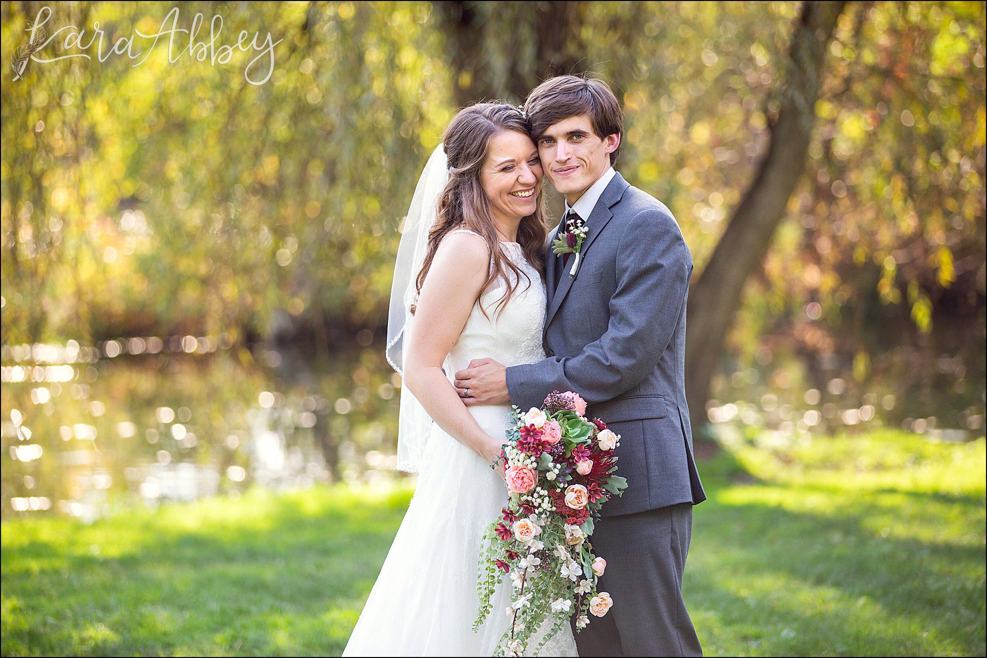 Succop Nature Park Wedding Outdoors in the Fall in Butler PA - Bride & Groom Portraits