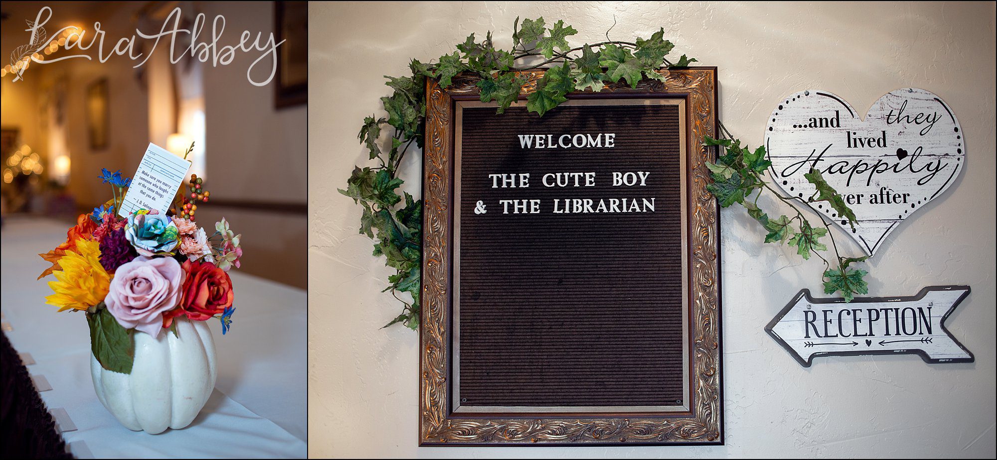 Fall Library Themed Wedding at Banquets Unlimited in Irwin, PA