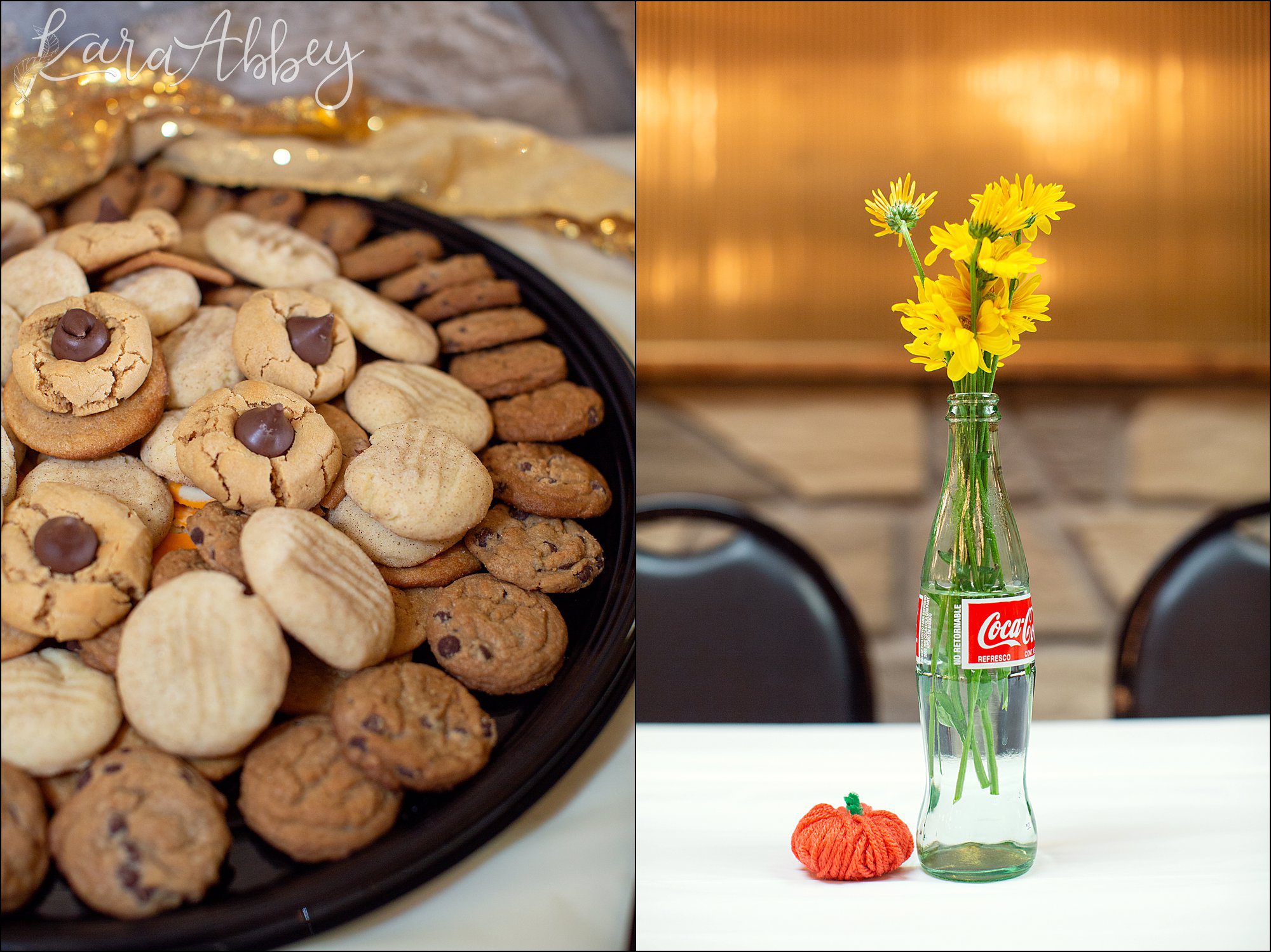 Fall Red & Yellow Wedding Photography in Hopwood, PA - Reception at AMVETS Post #103