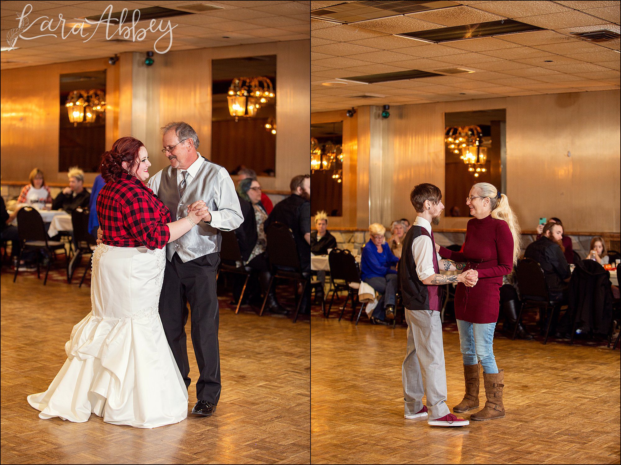 Fall Red & Yellow Wedding Photography in Hopwood, PA - Reception at AMVETS Post #103