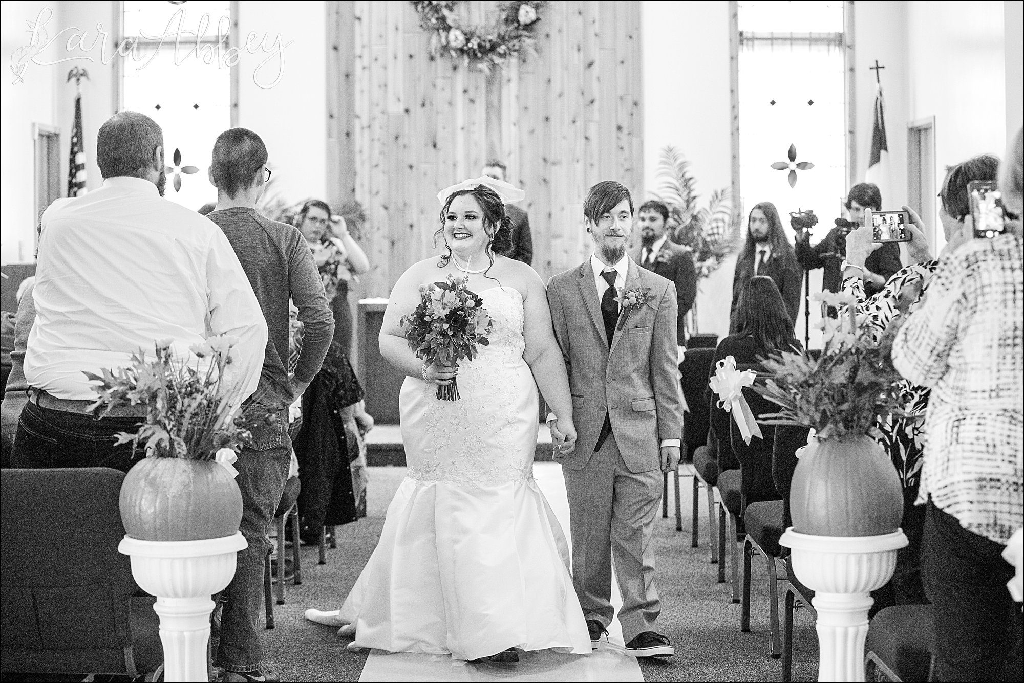 Fall Red & Yellow Wedding Photography in Hopwood, PA - Ceremony