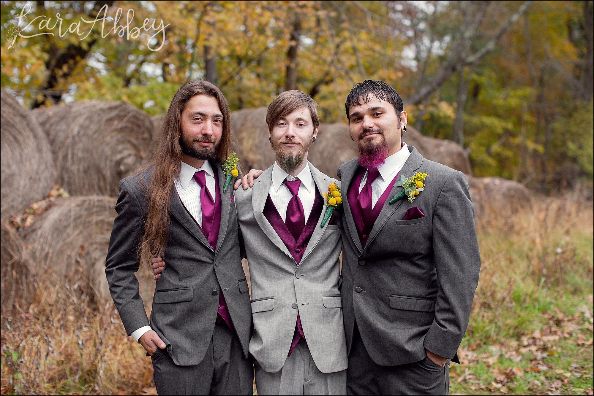 Fall Red & Yellow Wedding Photography in Hopwood, PA - Portraits at Friendship Hill National Historic Site