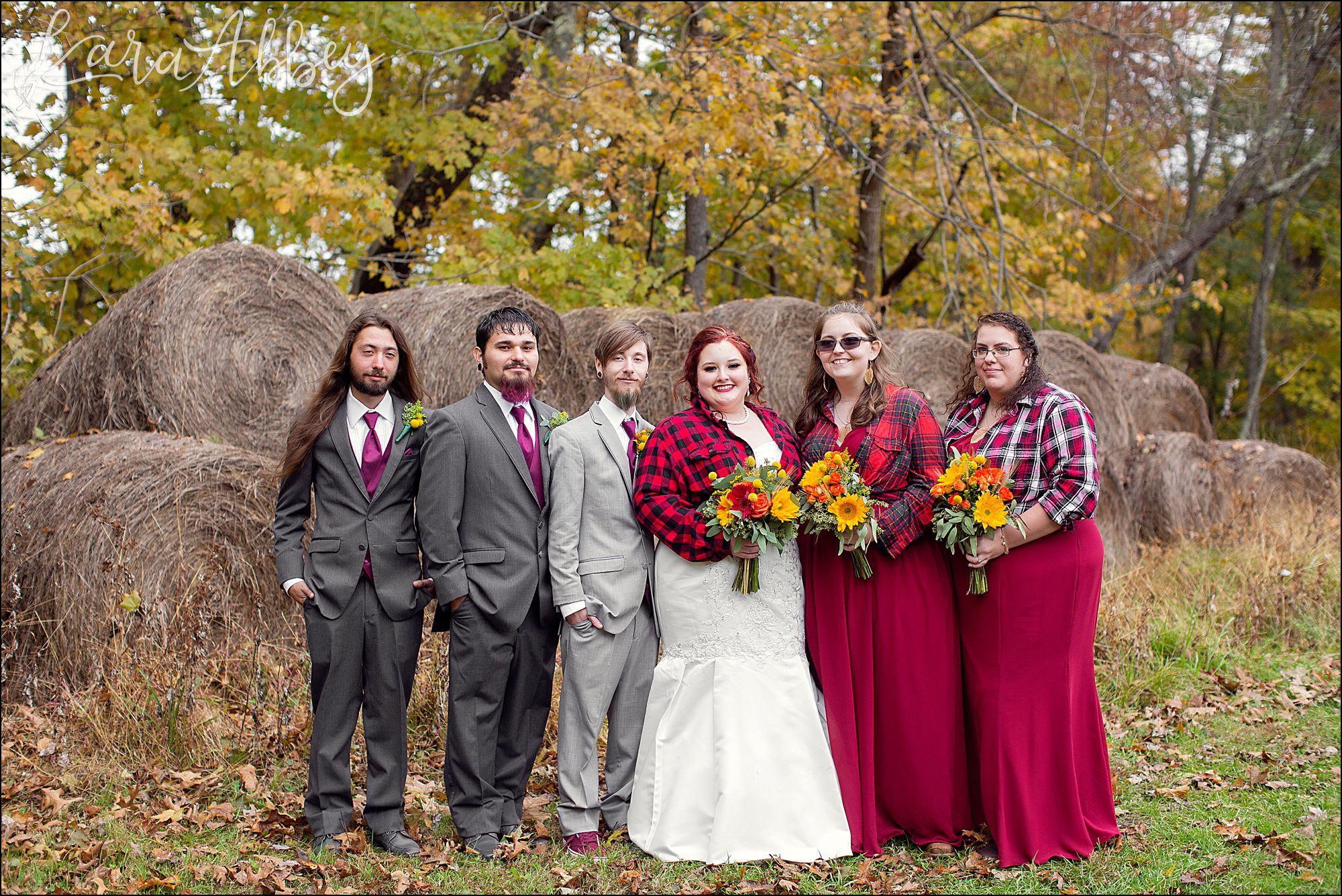 Fall Red & Yellow Wedding Photography in Hopwood, PA - Portraits at Friendship Hill National Historic Site