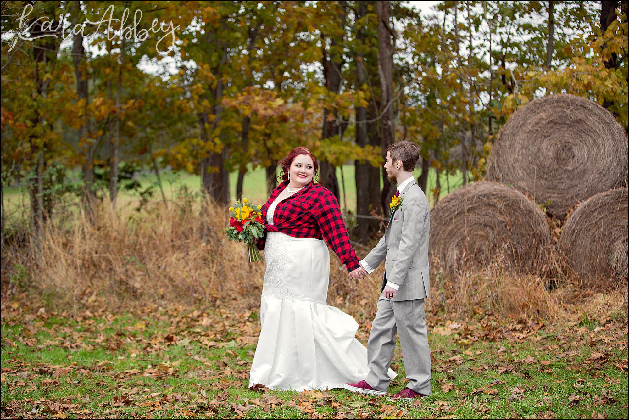 Fall Red & Yellow Wedding Photography in Hopwood, PA - Portraits at Friendship Hill National Historic Site
