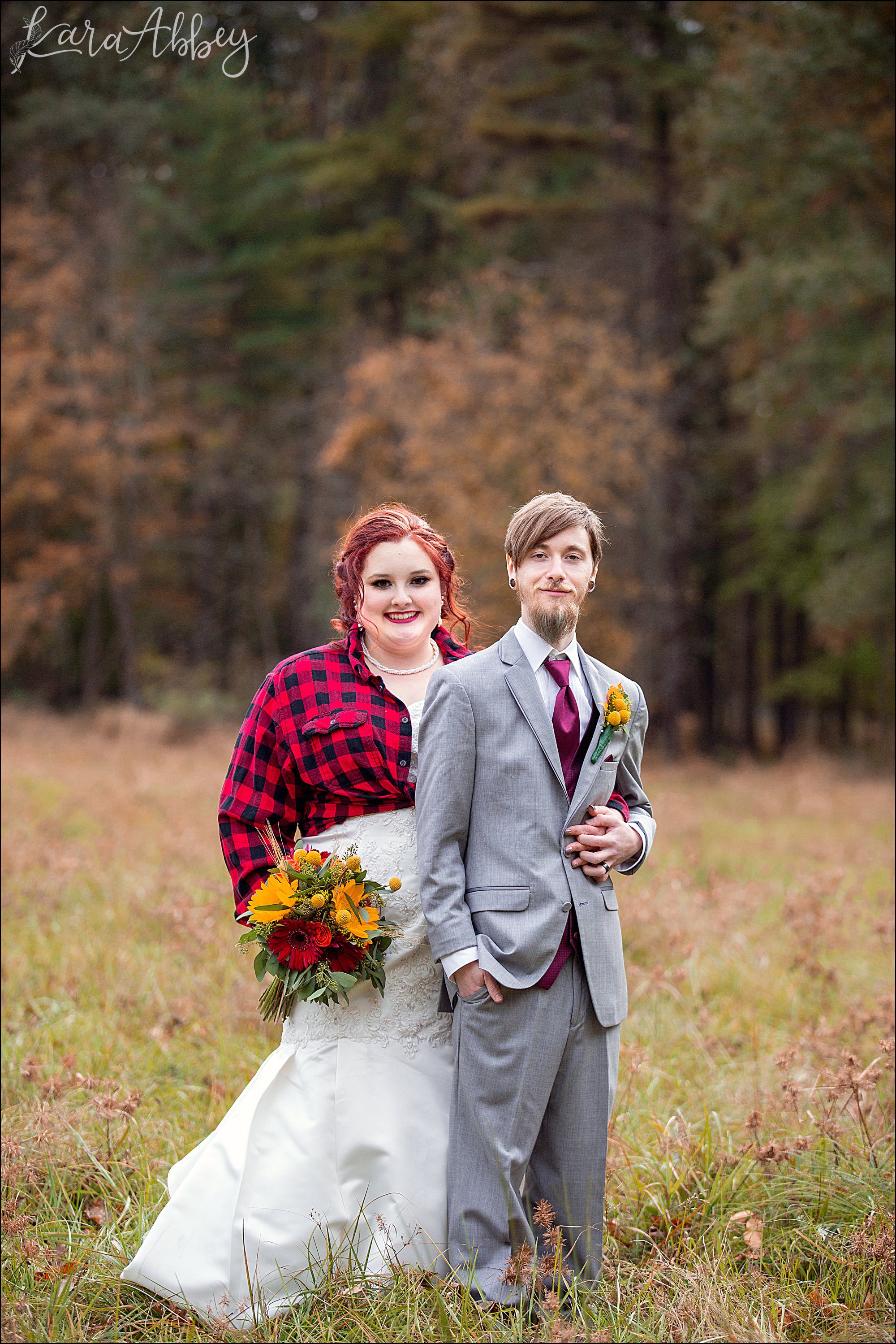 Fall Red & Yellow Wedding Photography in Hopwood, PA - Portraits at Friendship Hill National Historic Site