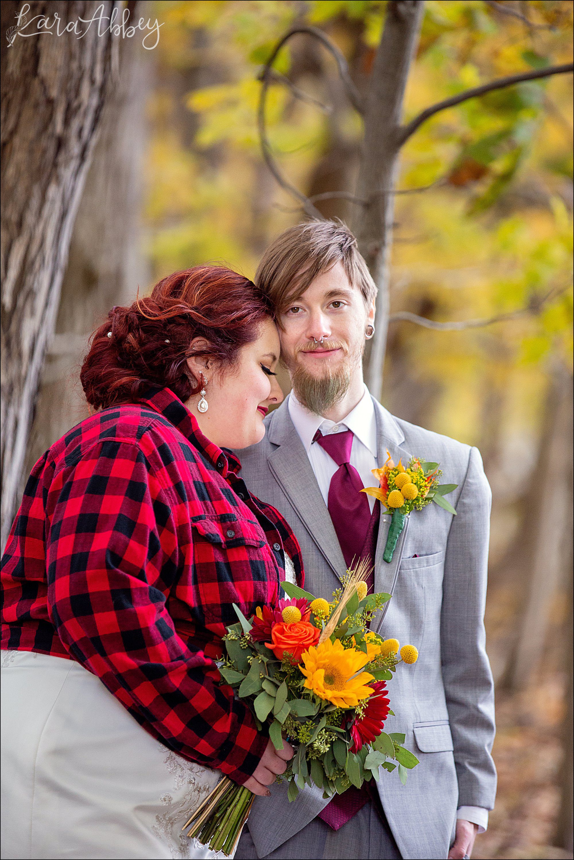 Fall Red & Yellow Wedding Photography in Hopwood, PA - Portraits at Friendship Hill National Historic Site