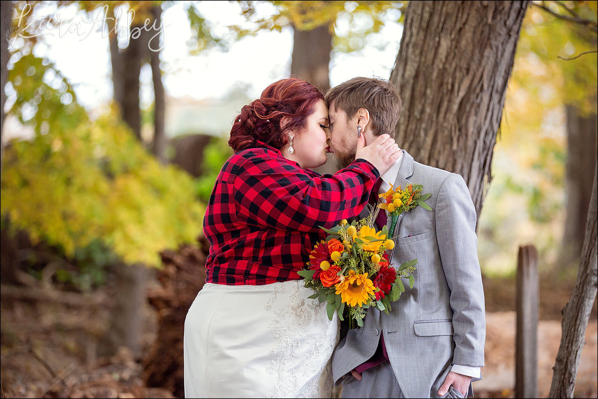 Fall Red & Yellow Wedding Photography in Hopwood, PA - Portraits at Friendship Hill National Historic Site