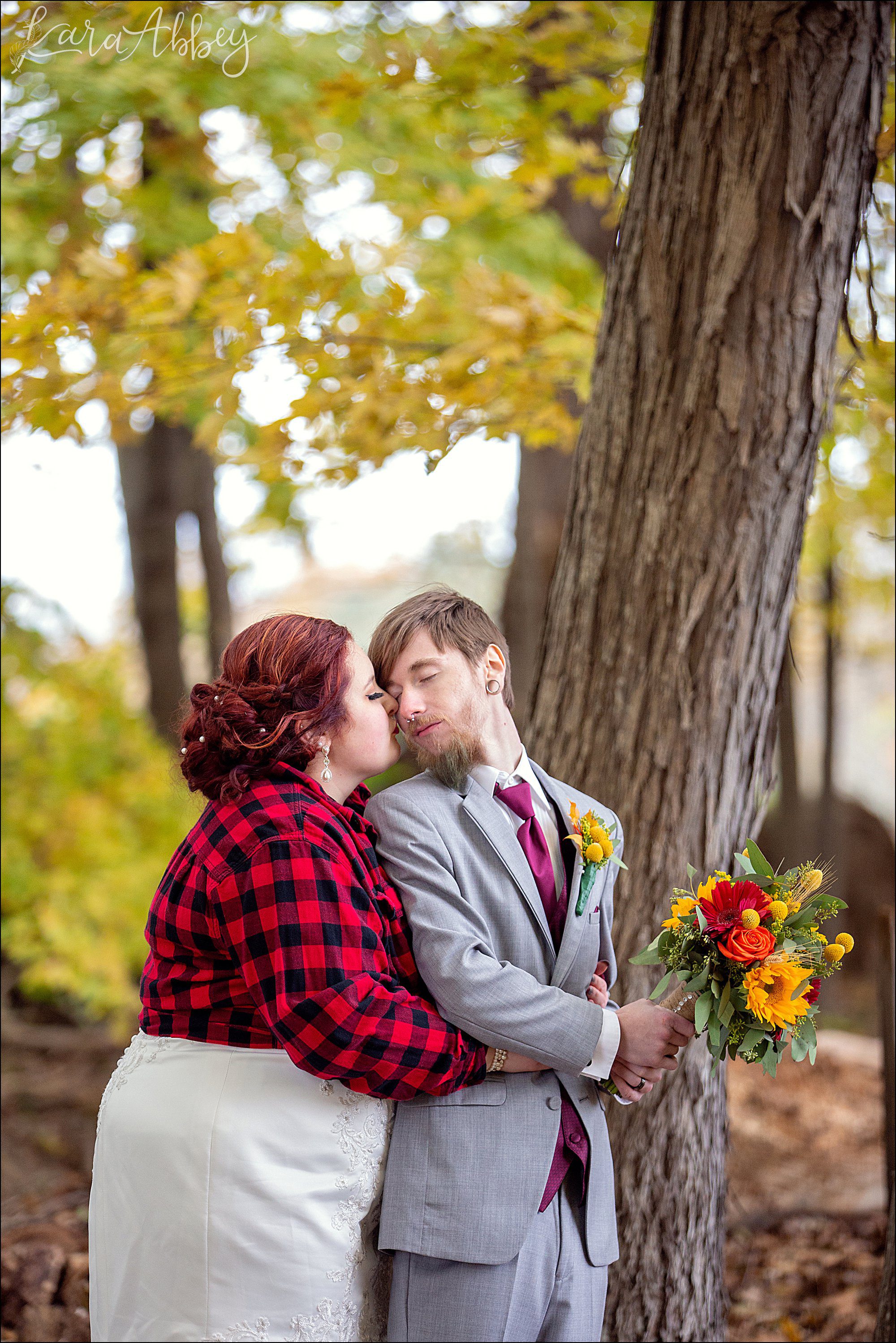 Fall Red & Yellow Wedding Photography in Hopwood, PA - Portraits at Friendship Hill National Historic Site