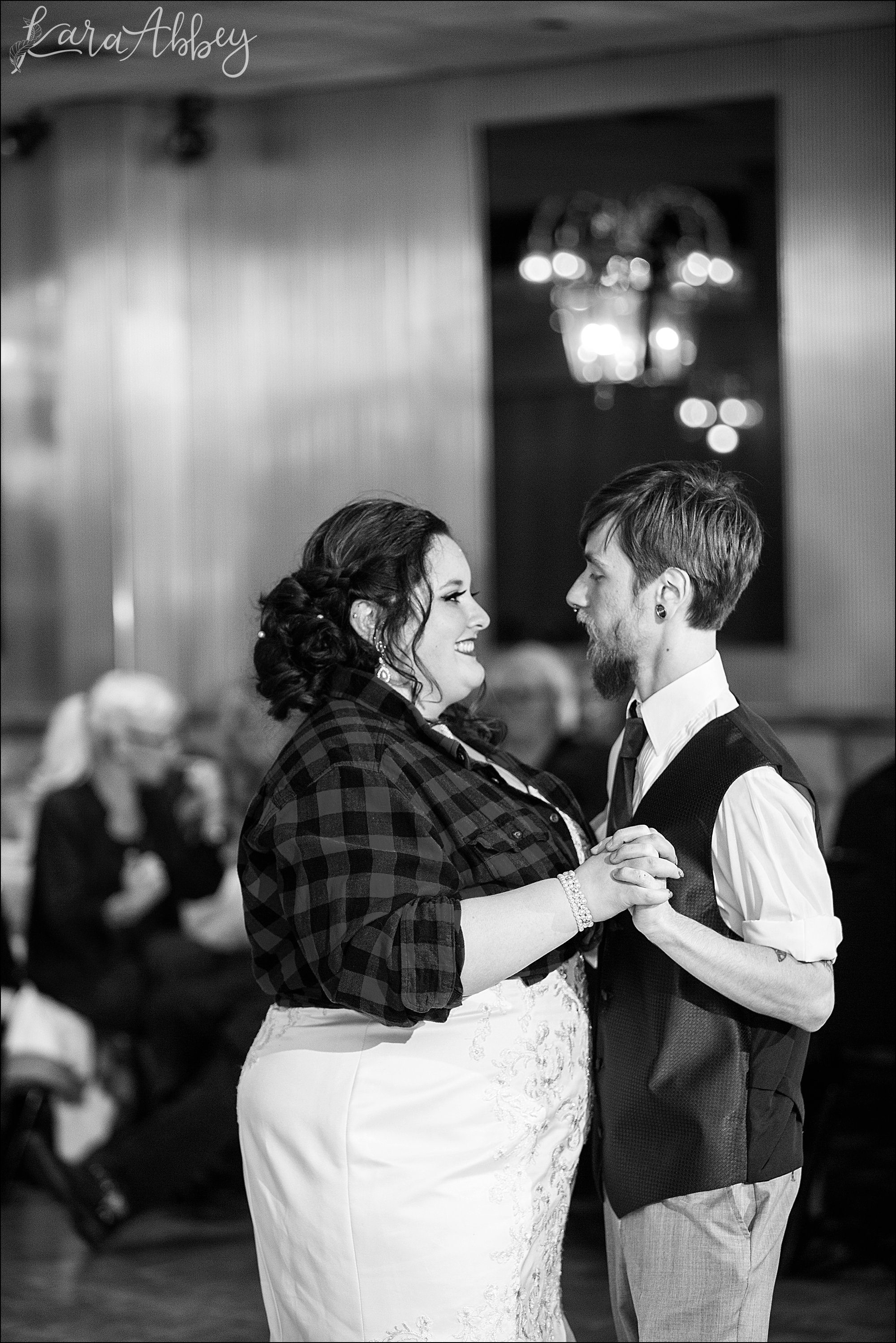 Fall Red & Yellow Wedding Photography in Hopwood, PA - Reception at AMVETS Post #103