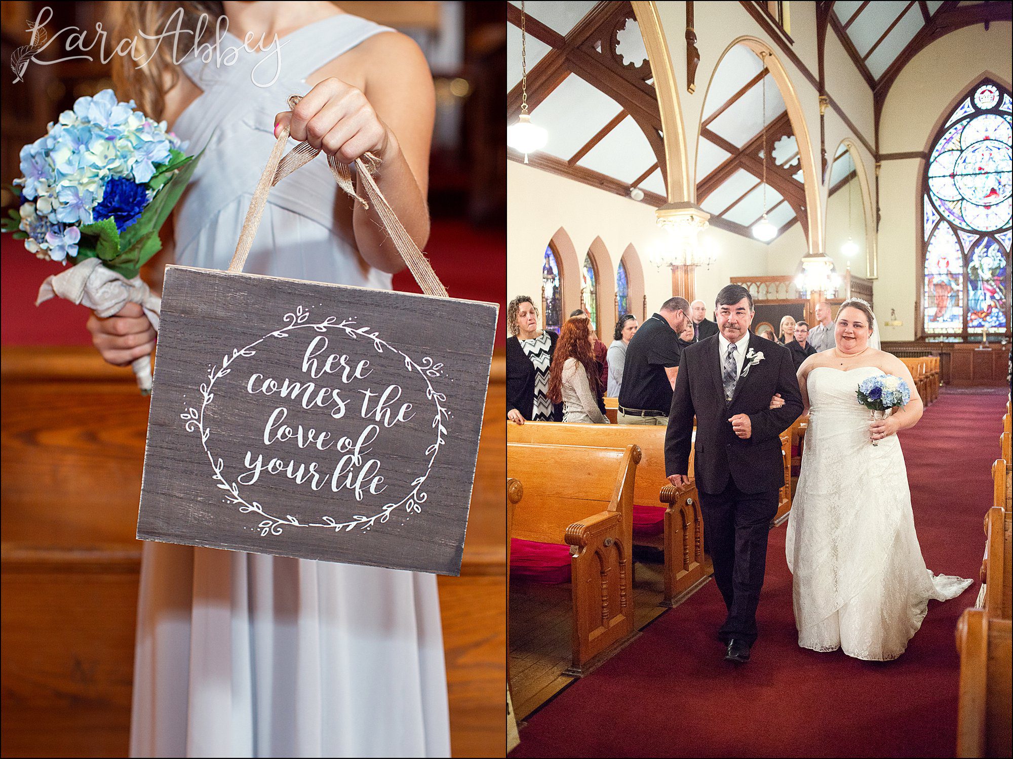 Chilly Fall Day - Blue Wedding Photography - Church Ceremony