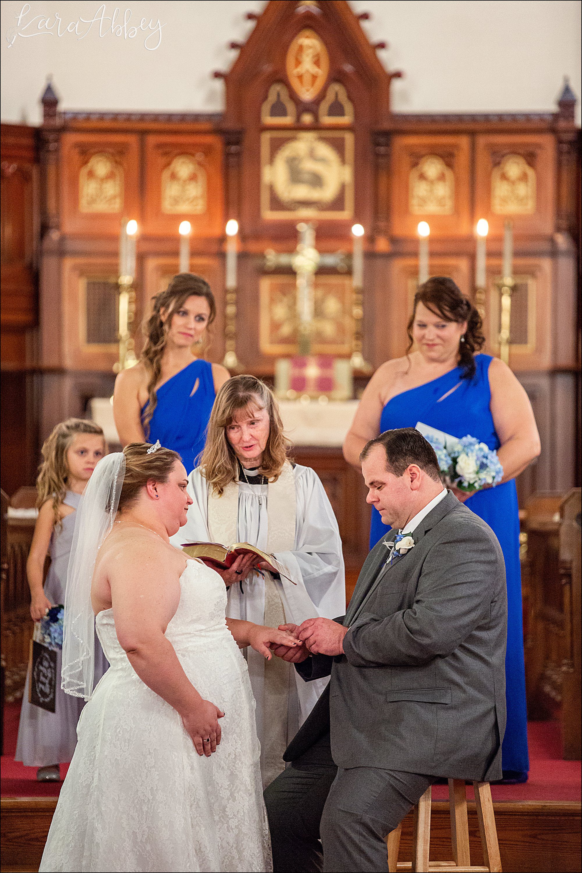 Chilly Fall Day - Blue Wedding Photography - Church Ceremony