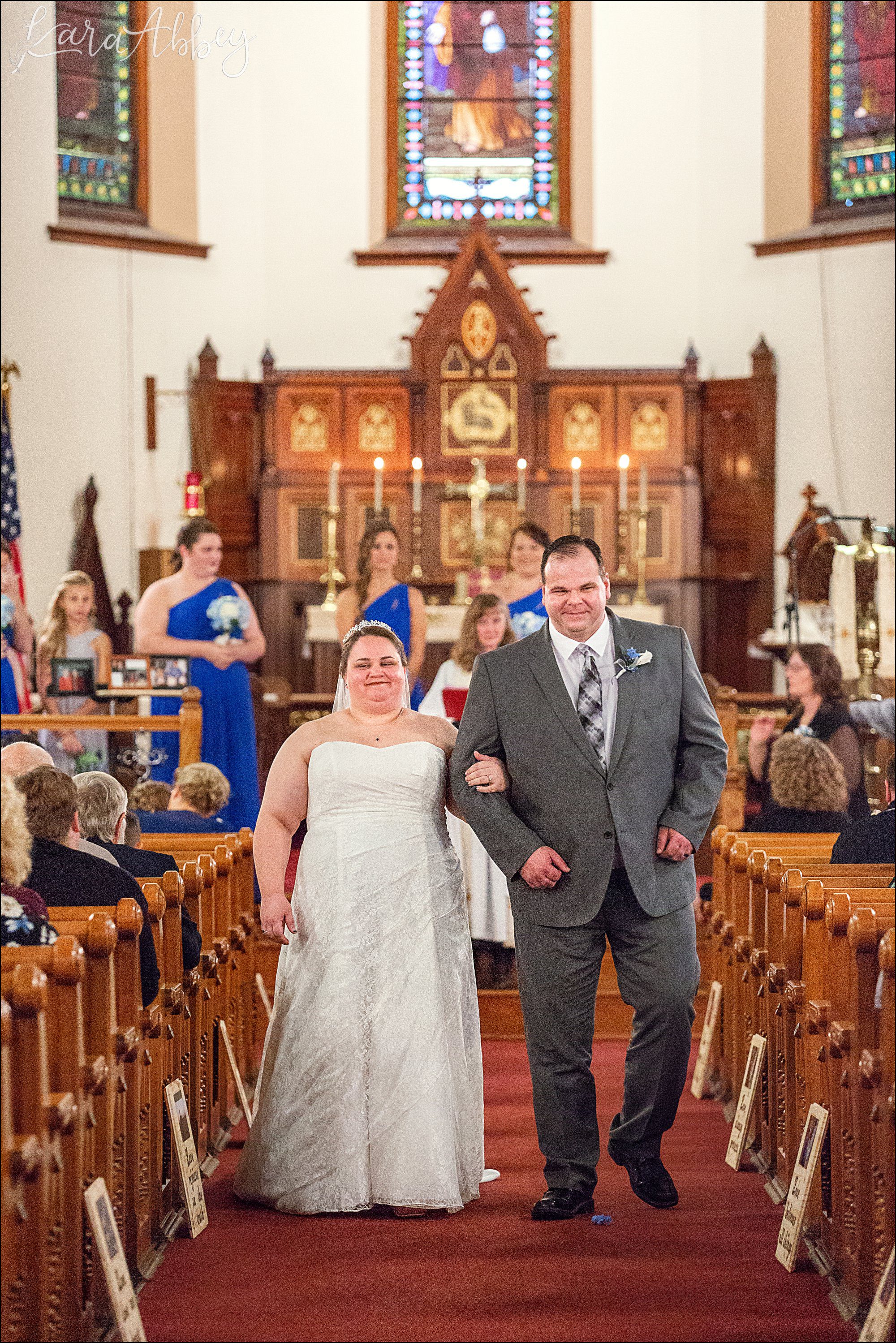 Chilly Fall Day - Blue Wedding Photography - Church Ceremony