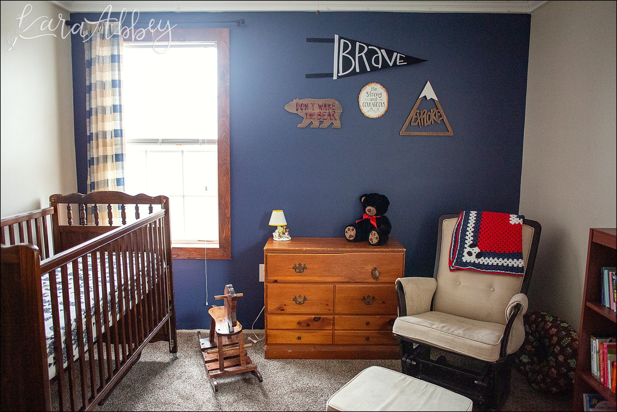 Navy Blue Bear-Themed Baby Boy Nursery in Irwin, PA