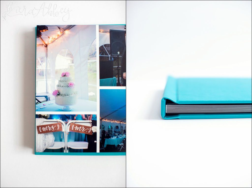 Fine Art Aqua Leather Wedding Album by Pittsburgh, PA Wedding Photographer