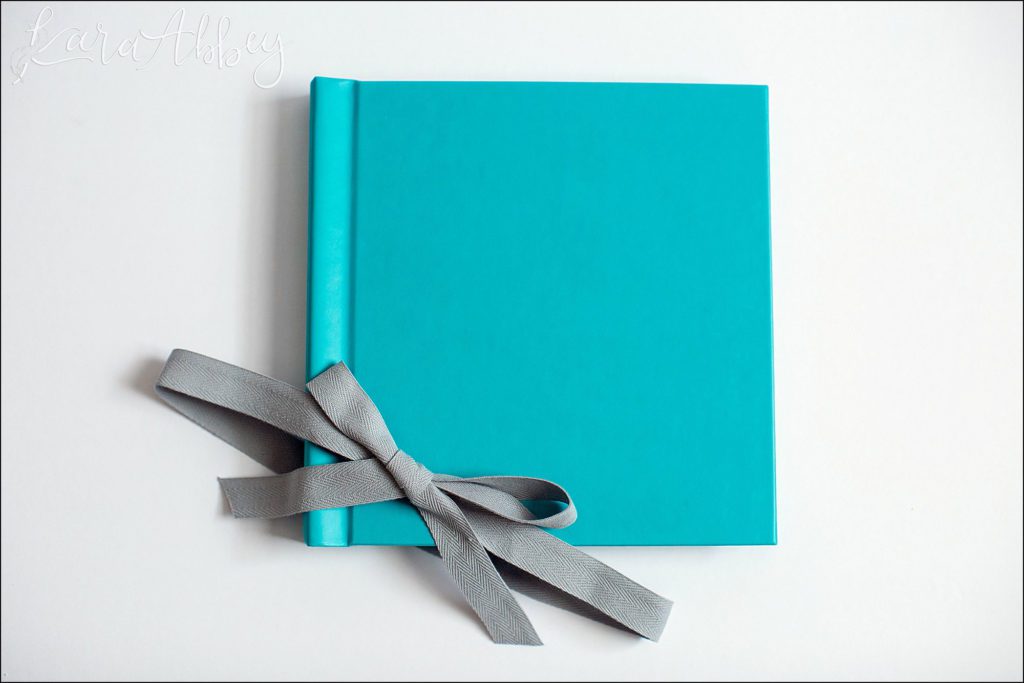 Fine Art Aqua Leather Wedding Album by Pittsburgh, PA Wedding Photographer