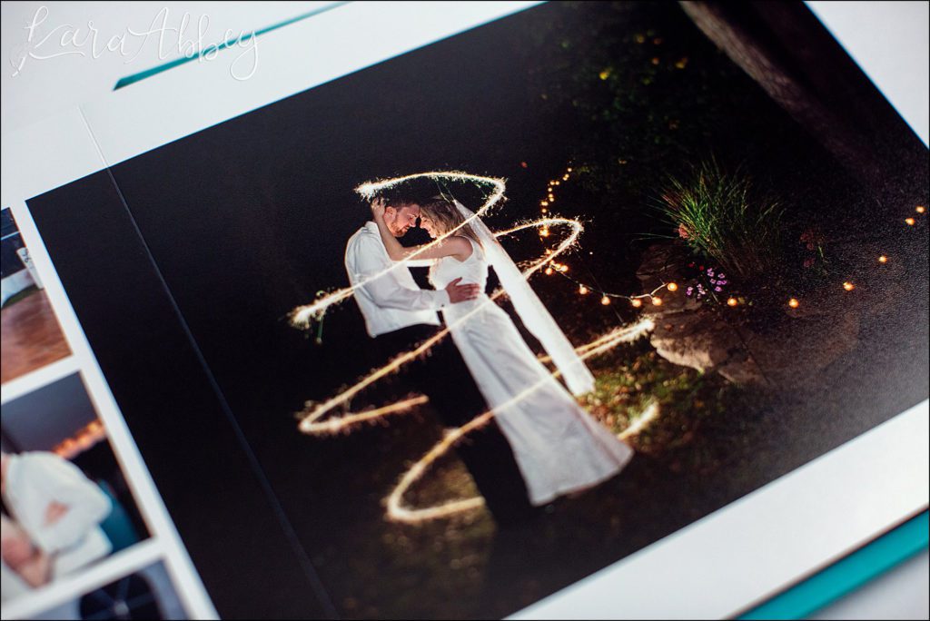 Fine Art Aqua Leather Wedding Album by Pittsburgh, PA Wedding Photographer