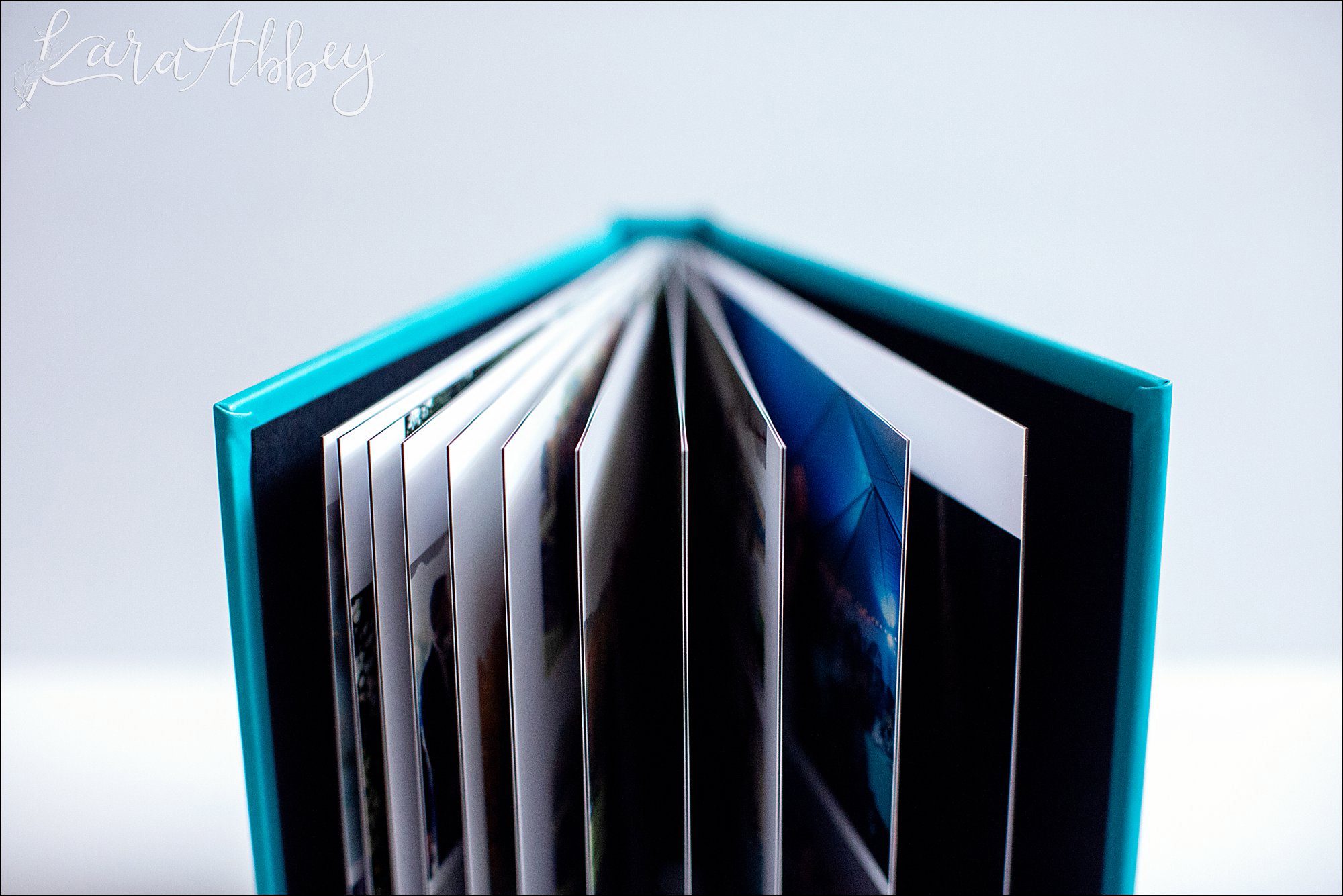Fine Art Aqua Leather Wedding Album by Pittsburgh, PA Wedding Photographer