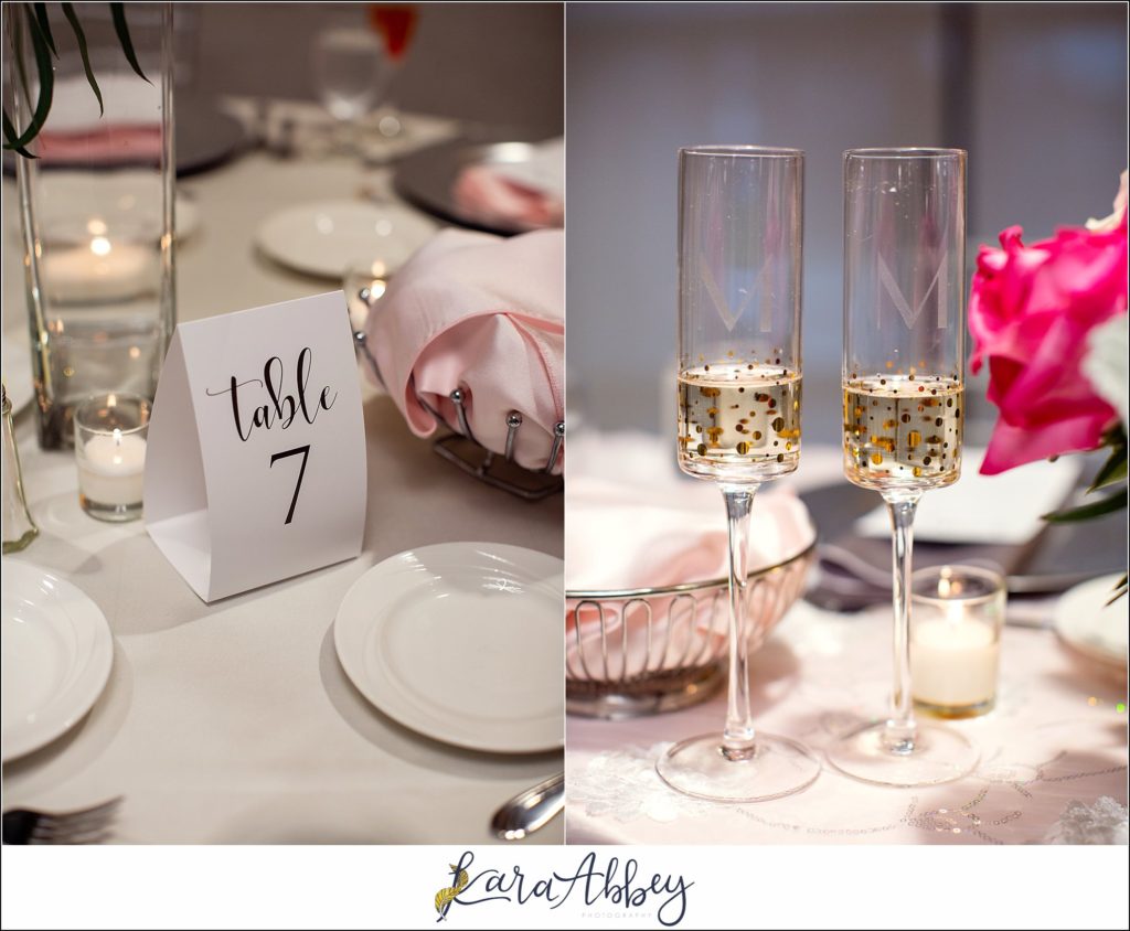 Downtown Pittsburgh Pastel Spring Wedding Day Highlights - Reception at DoubleTree by Hilton Hotel