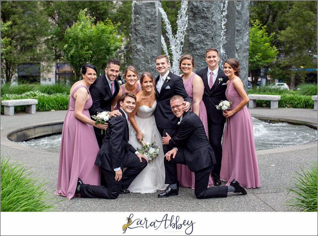 Downtown Pittsburgh Pastel Spring Wedding Day Highlights - Formal Portraits at Mellon Green
