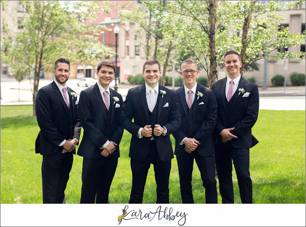Downtown Pittsburgh Pastel Spring Wedding Day Highlights - Formal Portraits at Mellon Green