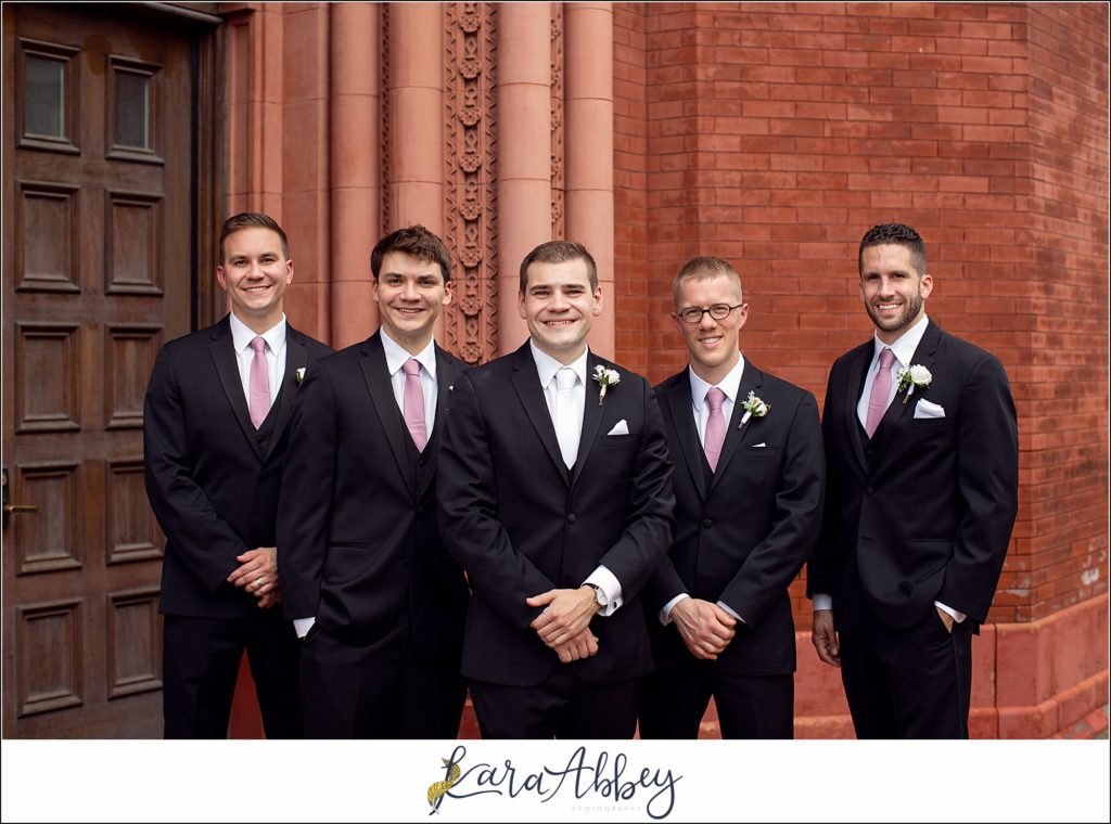 Downtown Pittsburgh Pastel Spring Wedding Day Highlights - Formal Portraits at Church of the Epiphany