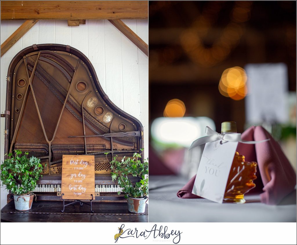 Navy and Pink Summer Outdoor Wedding at the Hayloft in Rockwood, PA Reception Details in the Barn