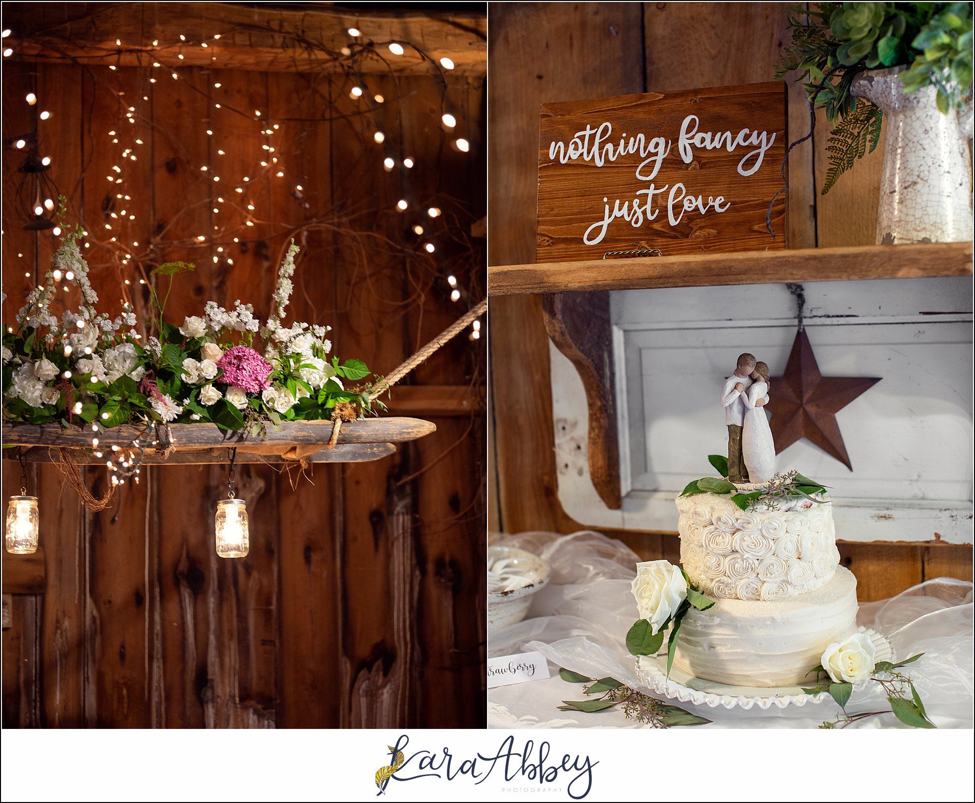 Navy and Pink Summer Outdoor Wedding at the Hayloft in Rockwood, PA Reception Details in the Barn