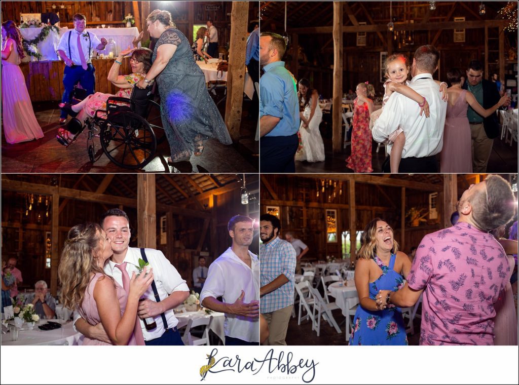 Navy and Pink Summer Outdoor Wedding at the Hayloft in Rockwood, PA Reception in the Barn