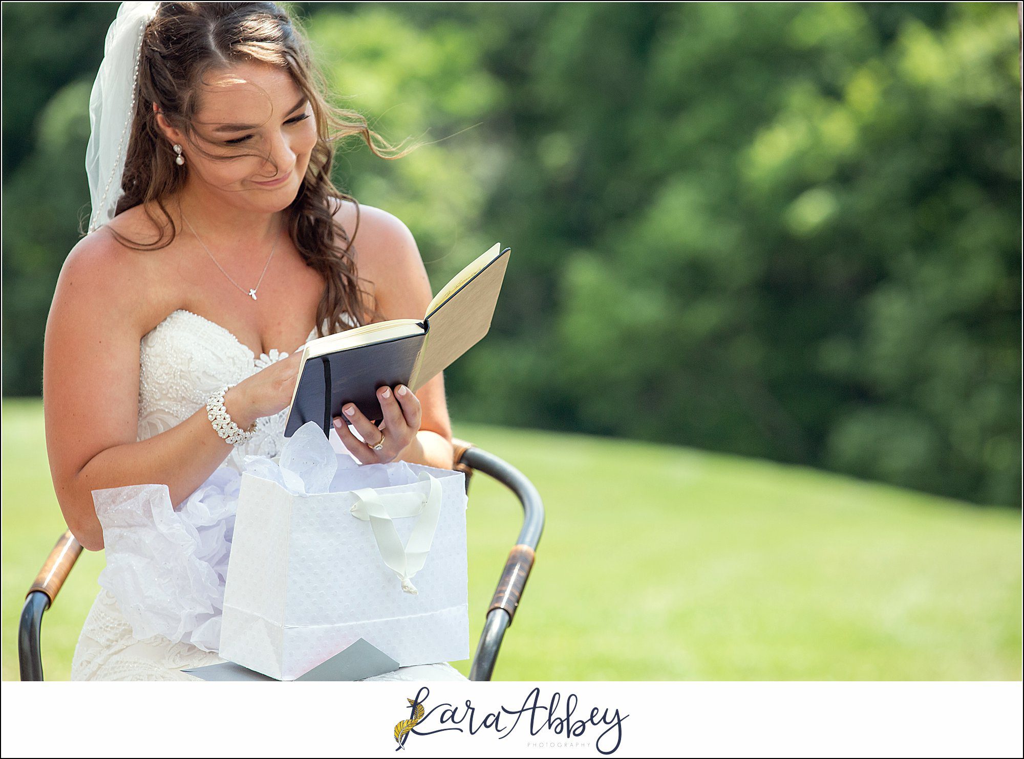 Navy and Pink Summer Outdoor Wedding at the Hayloft in Rockwood, PA Bride & Groom Pre-Ceremony Gifts