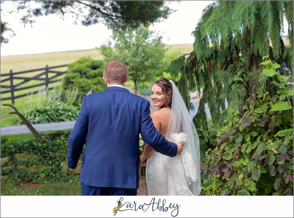 Navy and Pink Summer Outdoor Wedding at the Hayloft in Rockwood, PA Bride & Groom Portraits