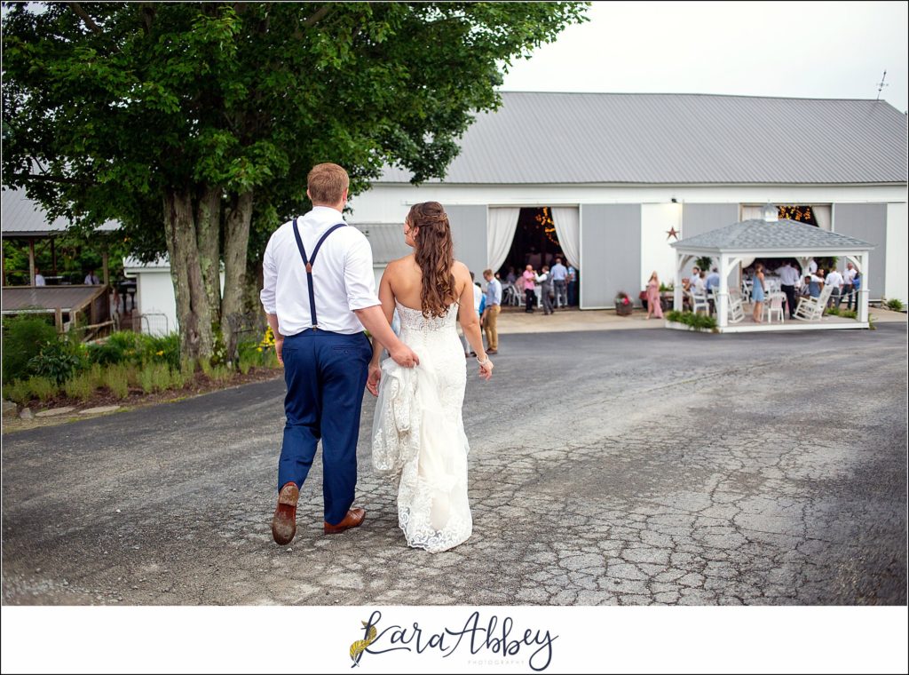 Navy and Pink Summer Outdoor Wedding at the Hayloft in Rockwood, PA Reception in the Barn