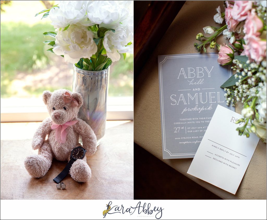 Blush & Grey Summer Wedding Bridal Details Getting Ready at Home in Pittsburgh, PA